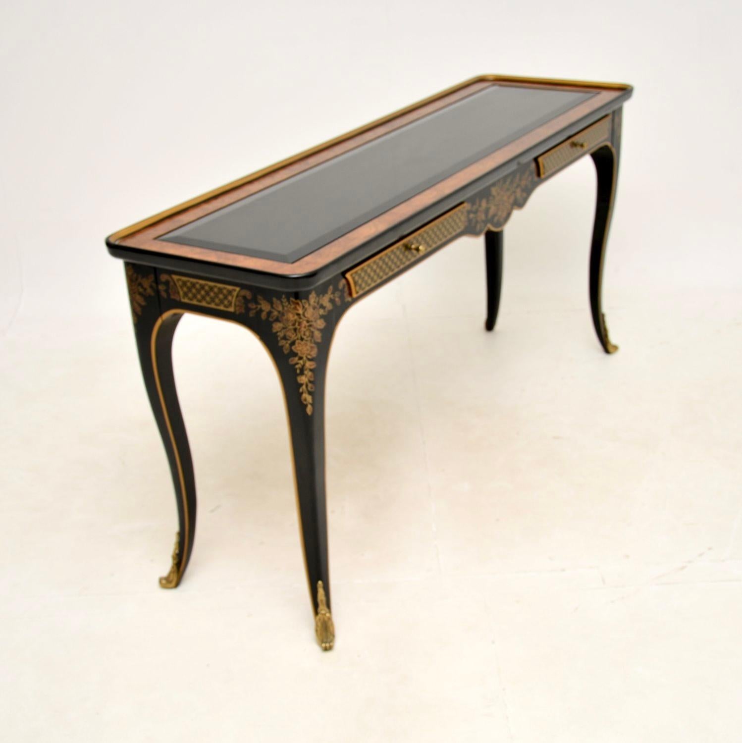 Antique French Style Lacquered Chinoiserie Console Table In Good Condition In London, GB