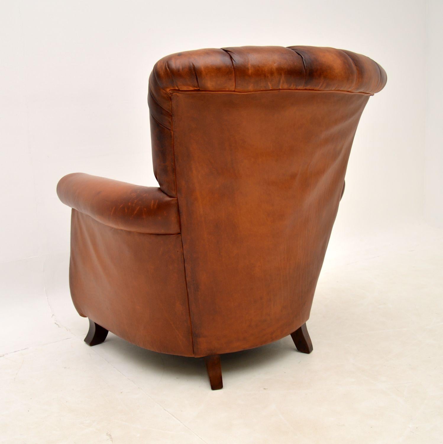 Antique French Style Leather Club Armchair 2