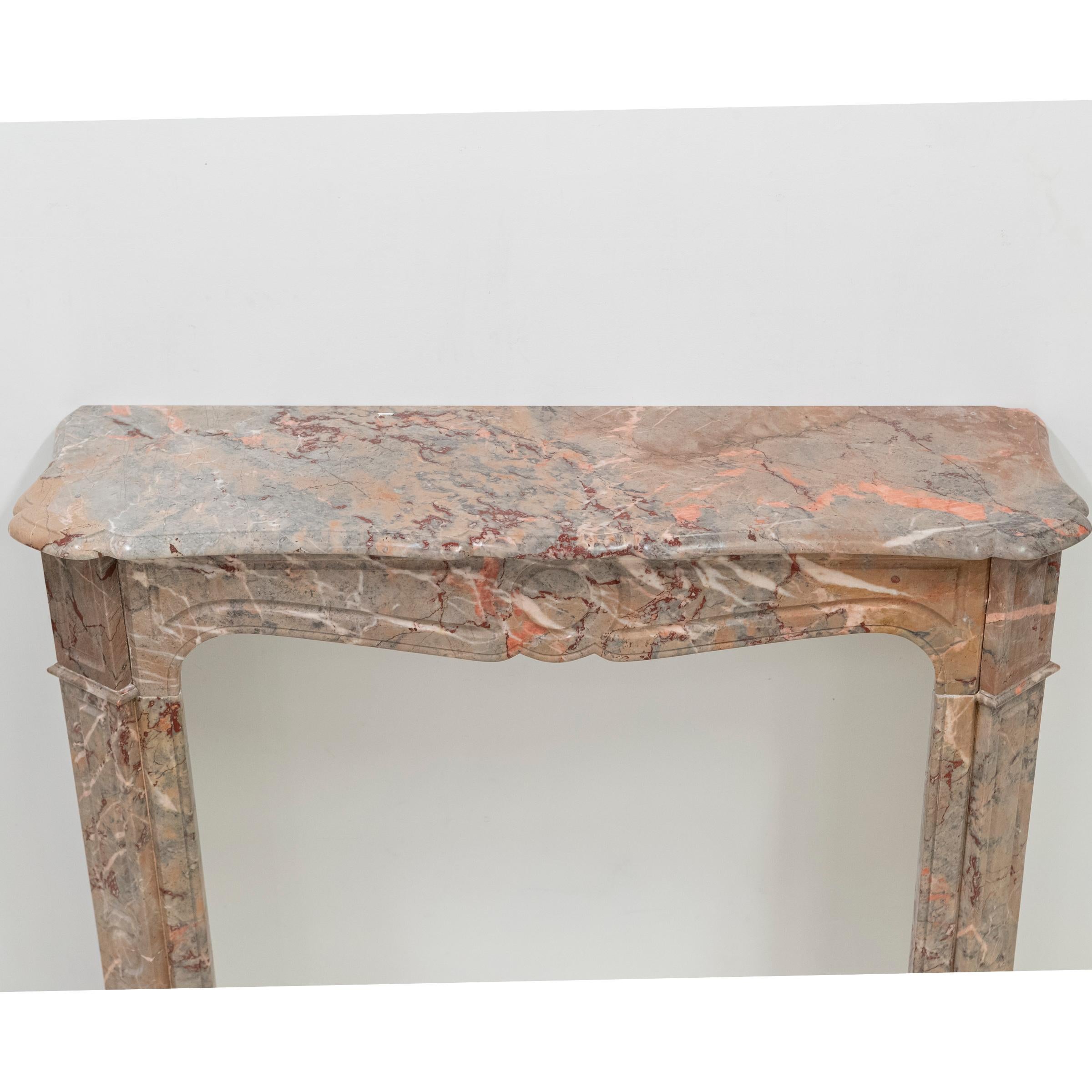 Antique French Style Louis Pompadour ashburton Marble Fireplace For Sale 8