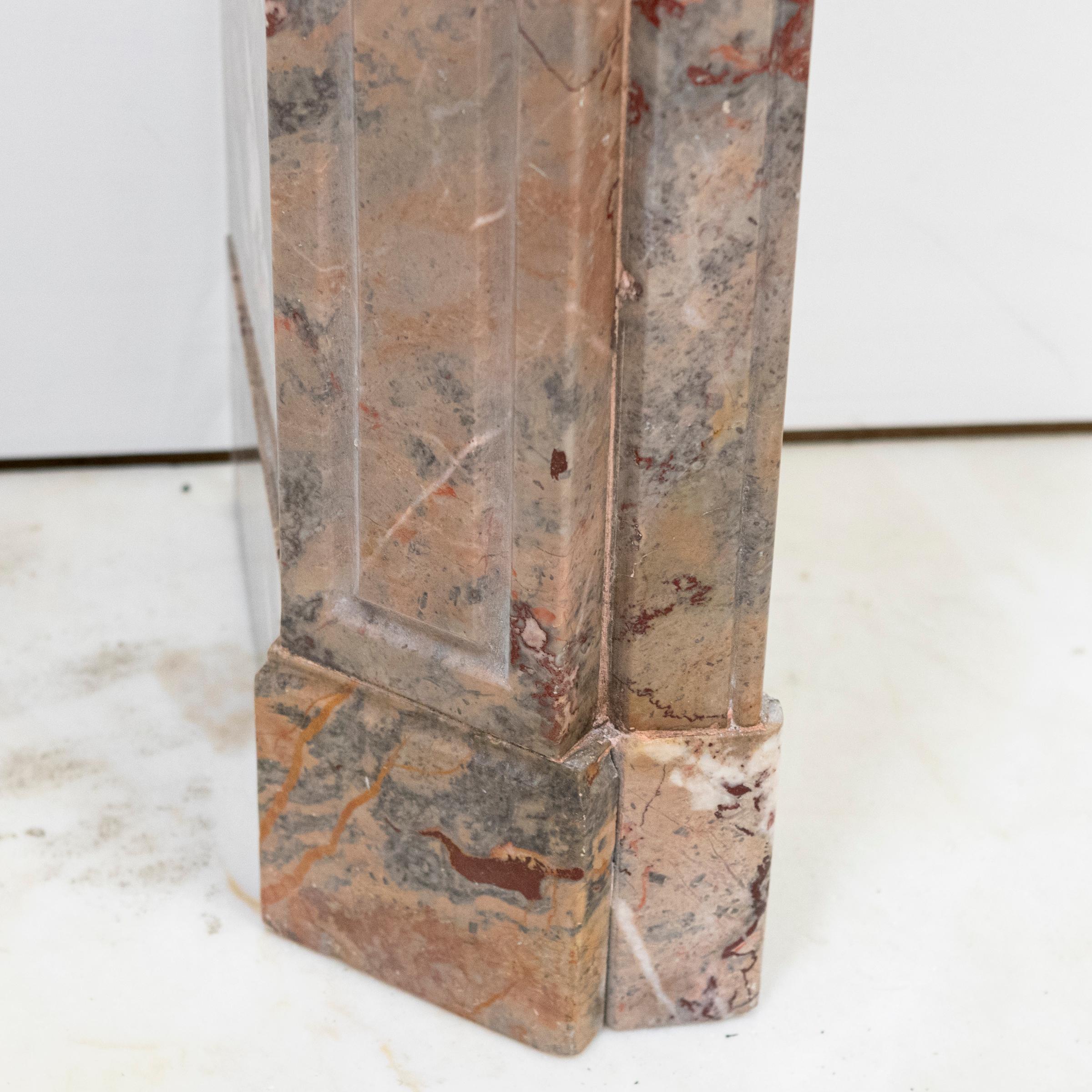 19th Century Antique French Style Louis Pompadour ashburton Marble Fireplace For Sale