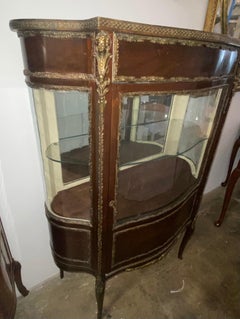 Antique French Style Mahogany Display Cabinet