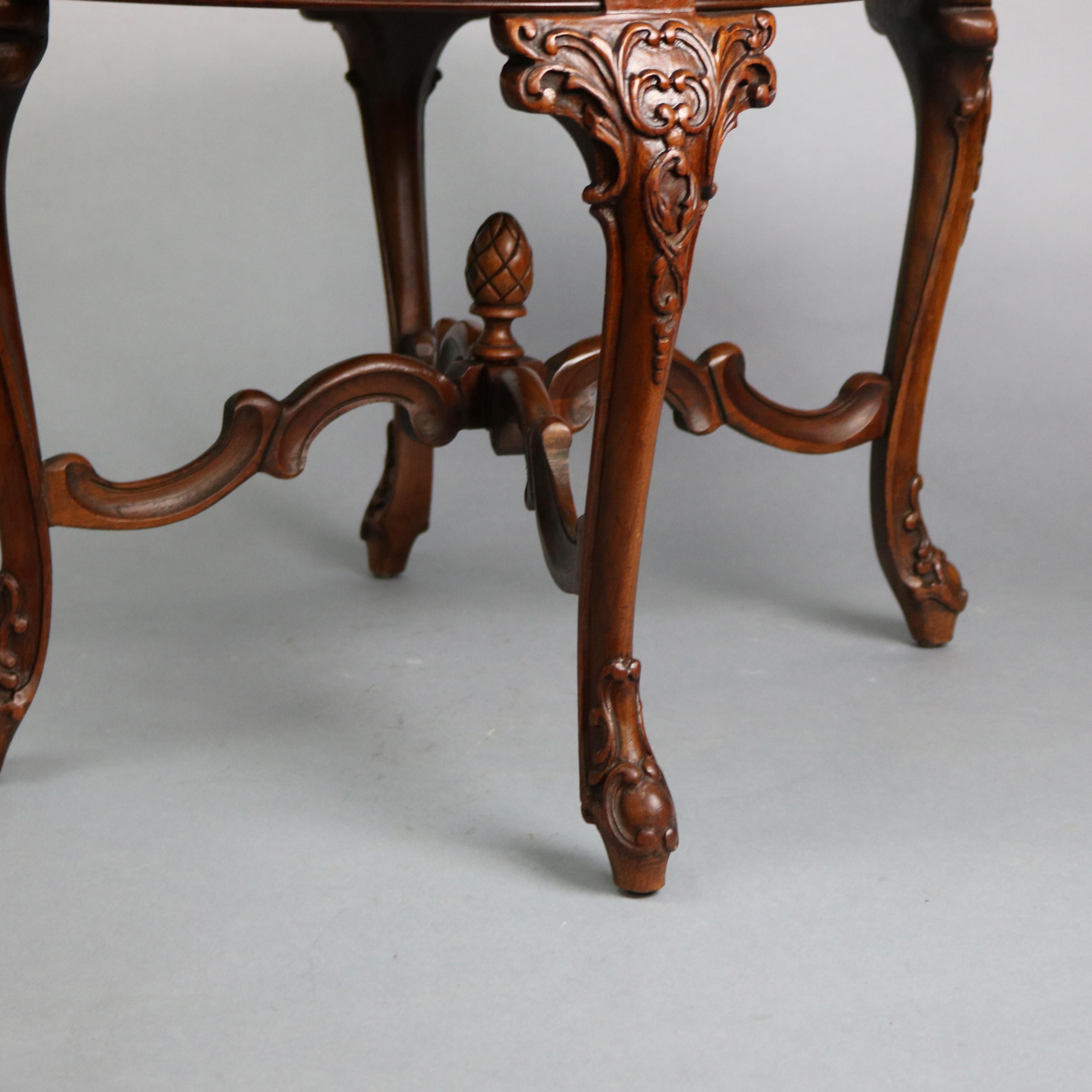 Antique French Style Mahogany and Kingwood Marquetry Inlaid Low Side Table 5