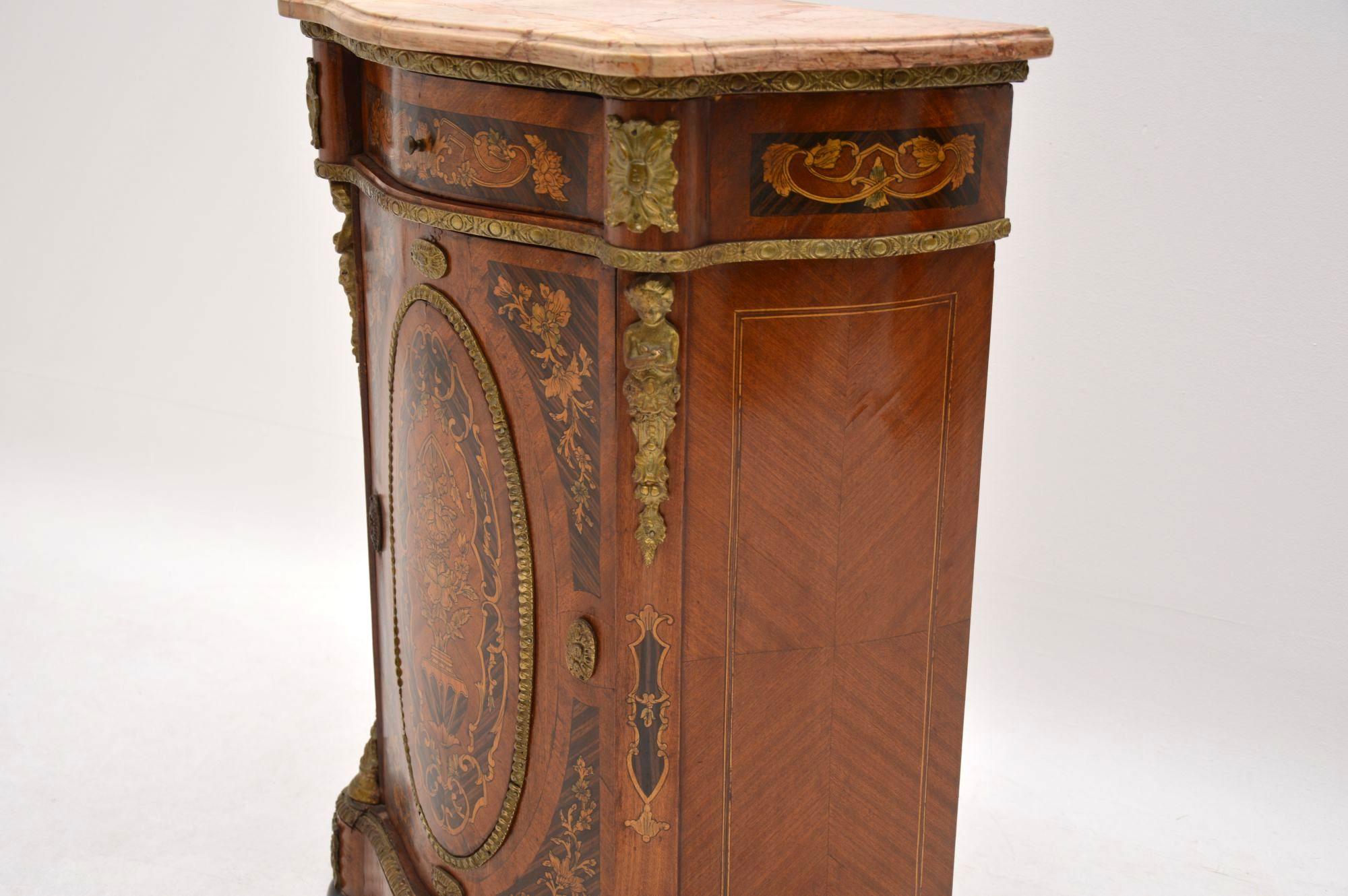 Antique French Style Marble-Top Cabinet 4