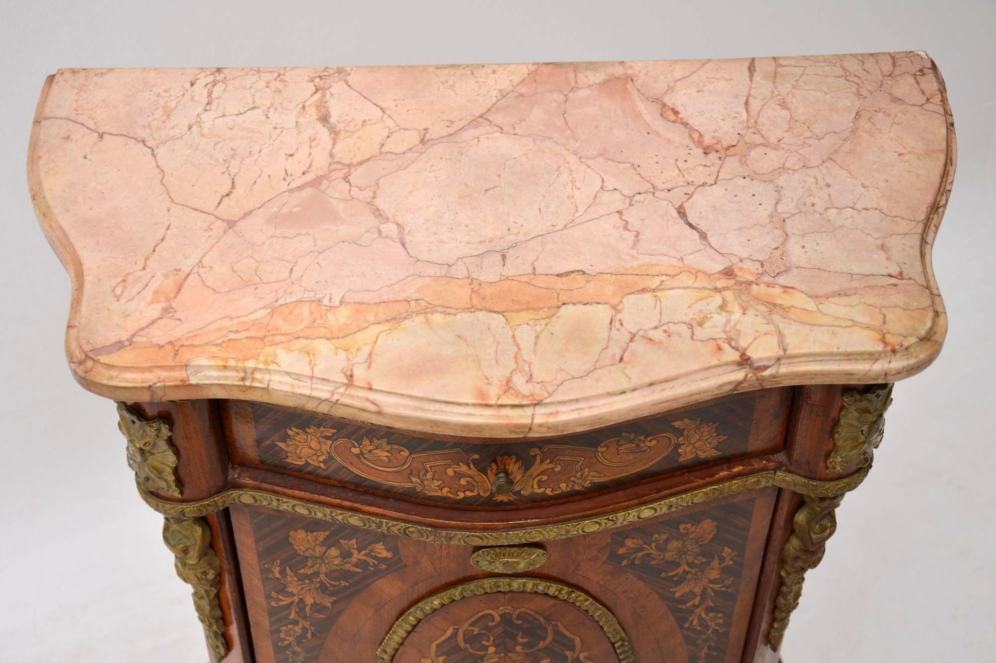 Antique French Style Marble-Top Cabinet 5