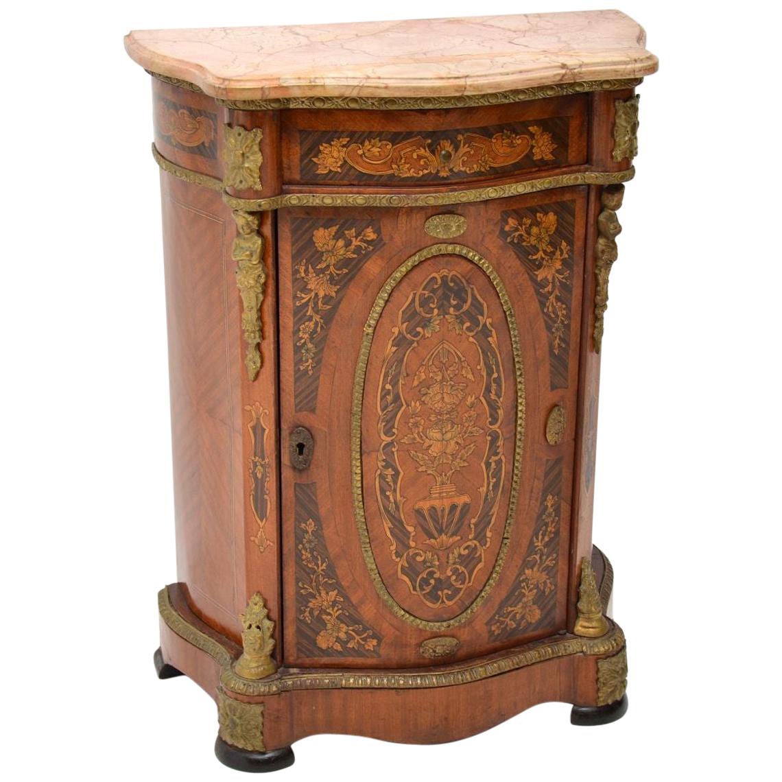 Antique French Style Marble-Top Cabinet