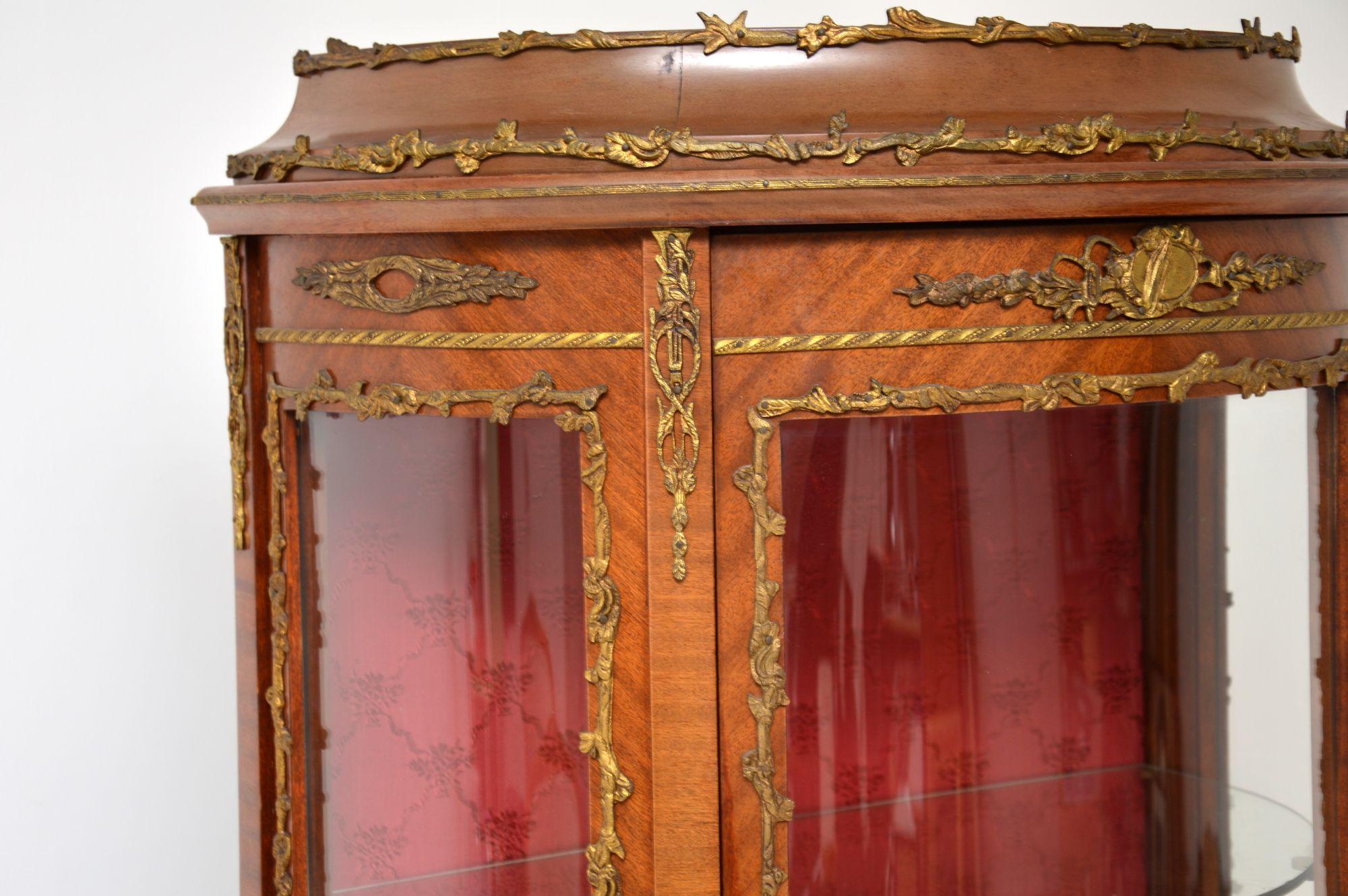 Antique French Style Ormolu Mounted Display Cabinet 1