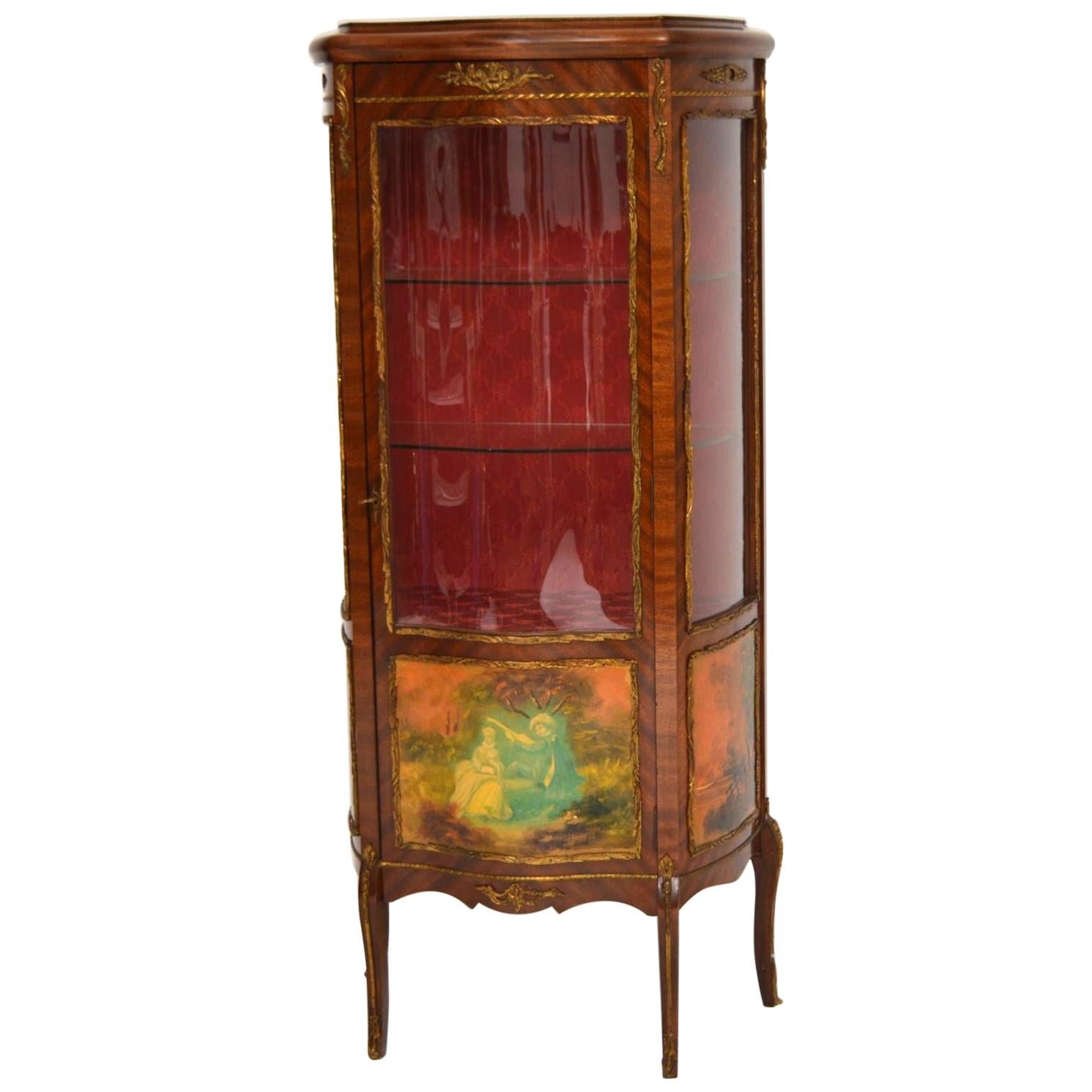 Antique French Style Ormolu Mounted Display Cabinet