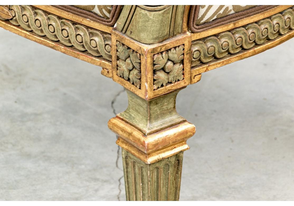 20th Century Antique French Style Paint Decorated And Gilt Fauteuil For Sale