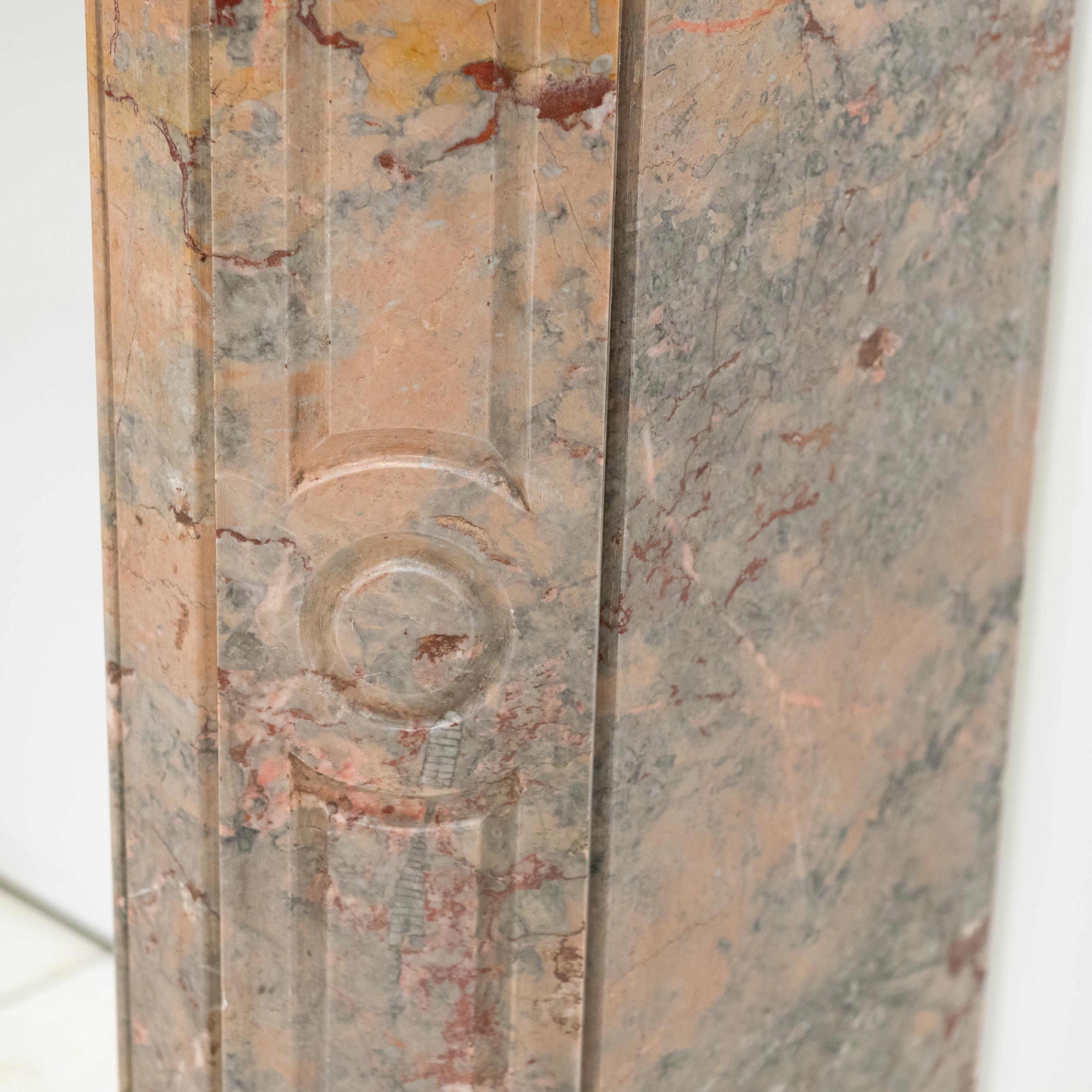 Antique Rouge Color Antique French Style Pompadour Rouge Breche Marble Fireplace For Sale ...