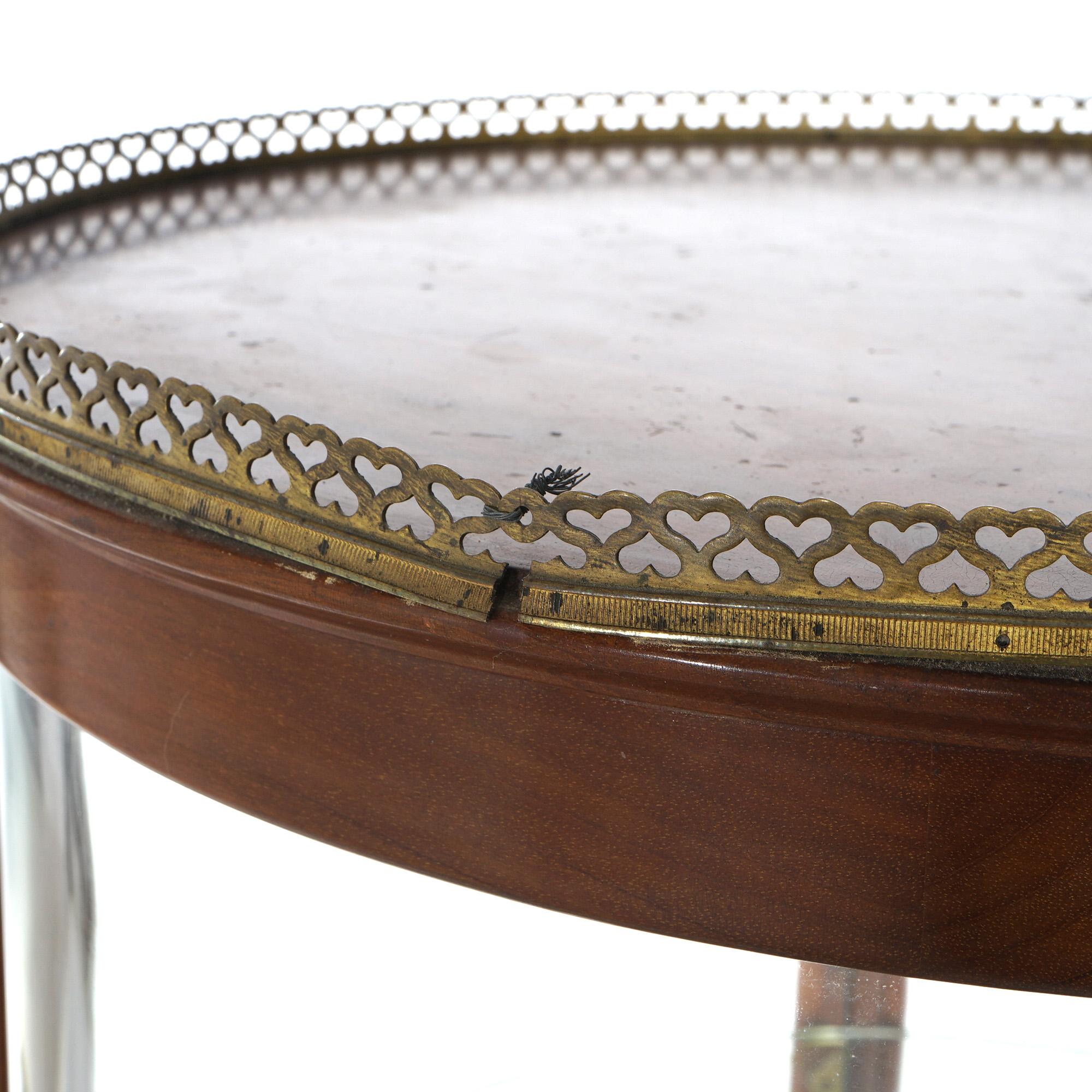 Antique French Style Round Mahogany Display Vitrine with Foliate Ormolu C1900 For Sale 5