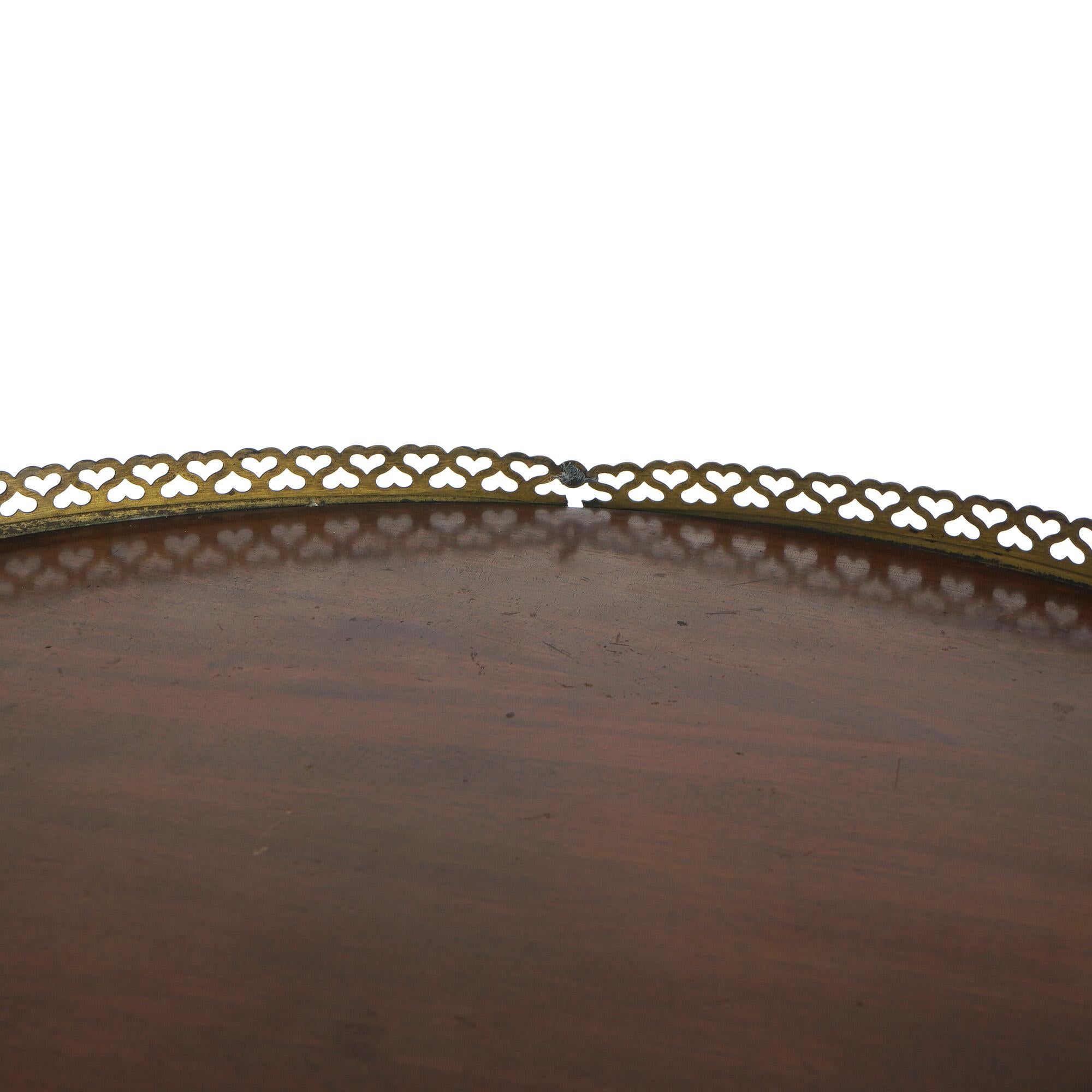 Antique French Style Round Mahogany Display Vitrine with Foliate Ormolu C1900 9