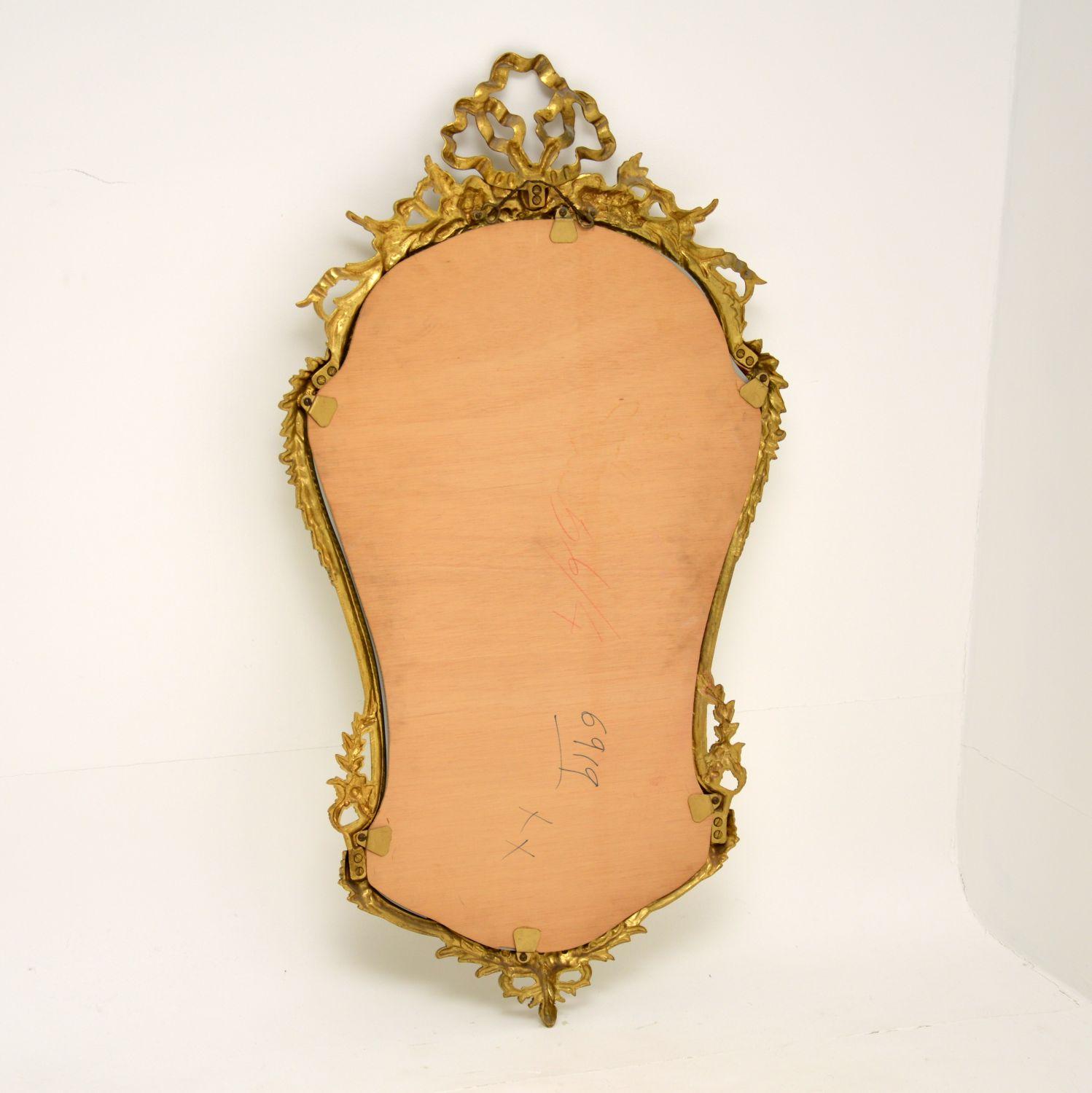 Antique French Style Solid Brass Mirror 7