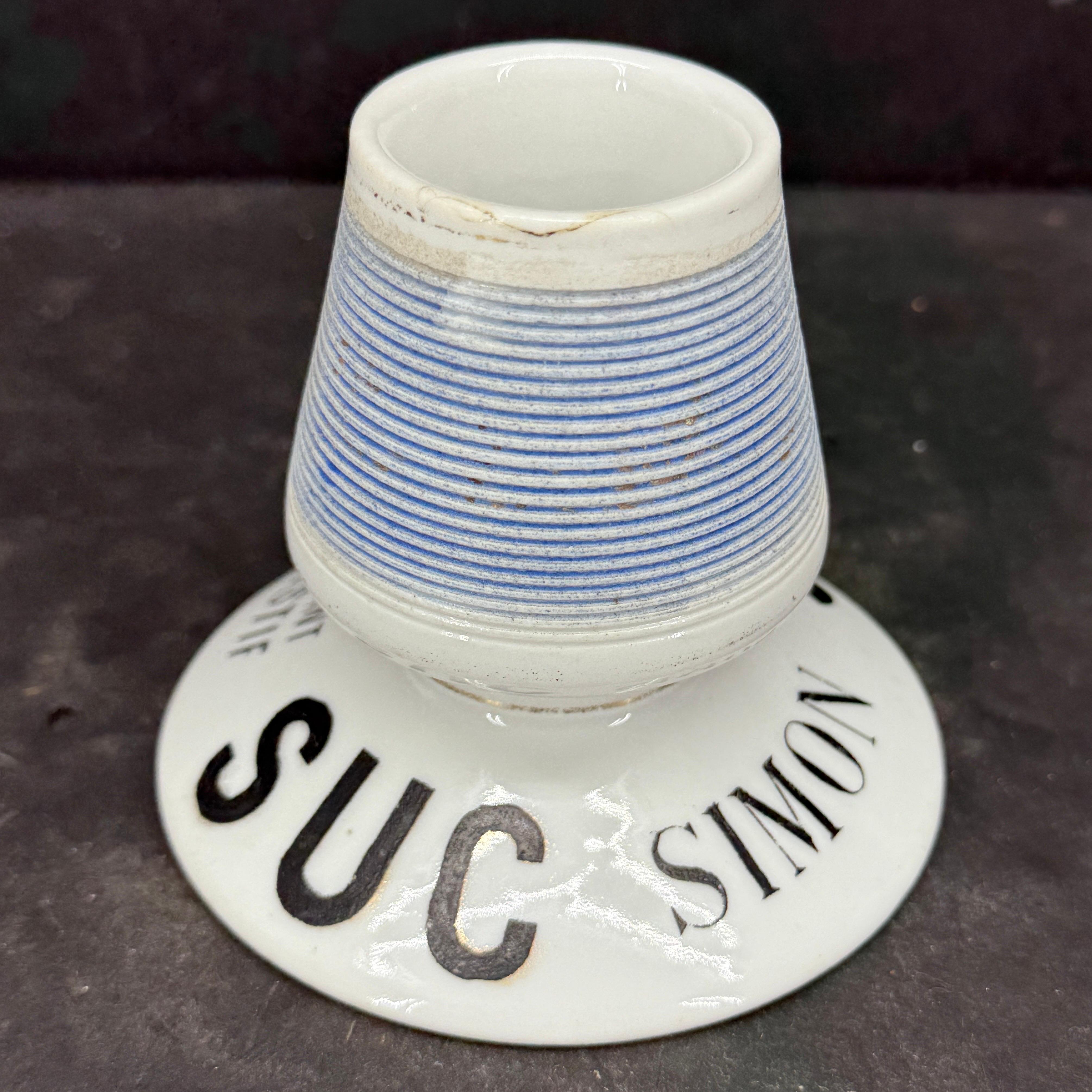 Hand-Crafted Antique French SUC Simon Match Holder With Striker For Sale