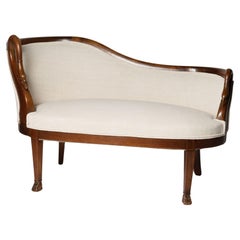 Antikes französisches Schwanenhals-Sofa, Loveseat, kleines Sofa, Flur, Schlafzimmer