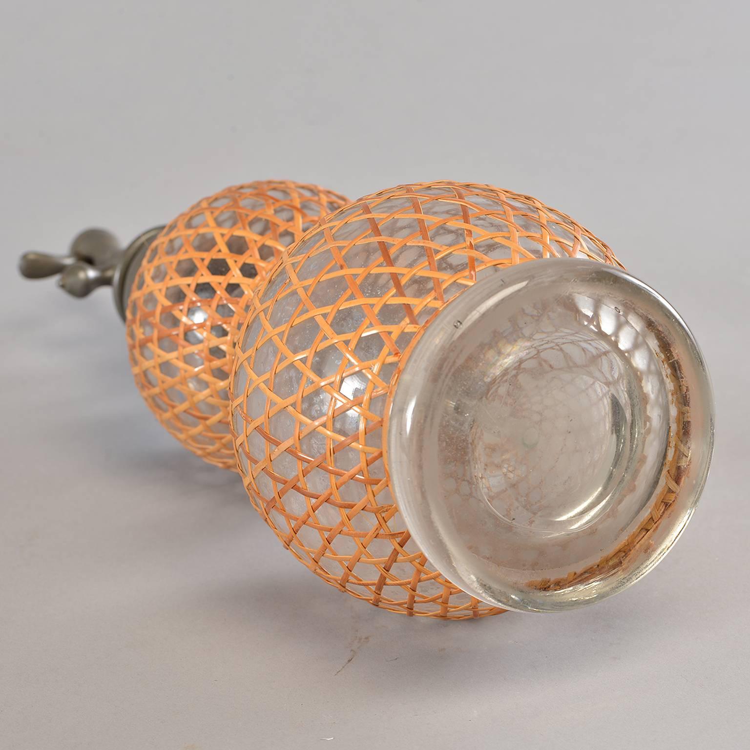 Antique French Syphon Bottle with Rattan Cover 1