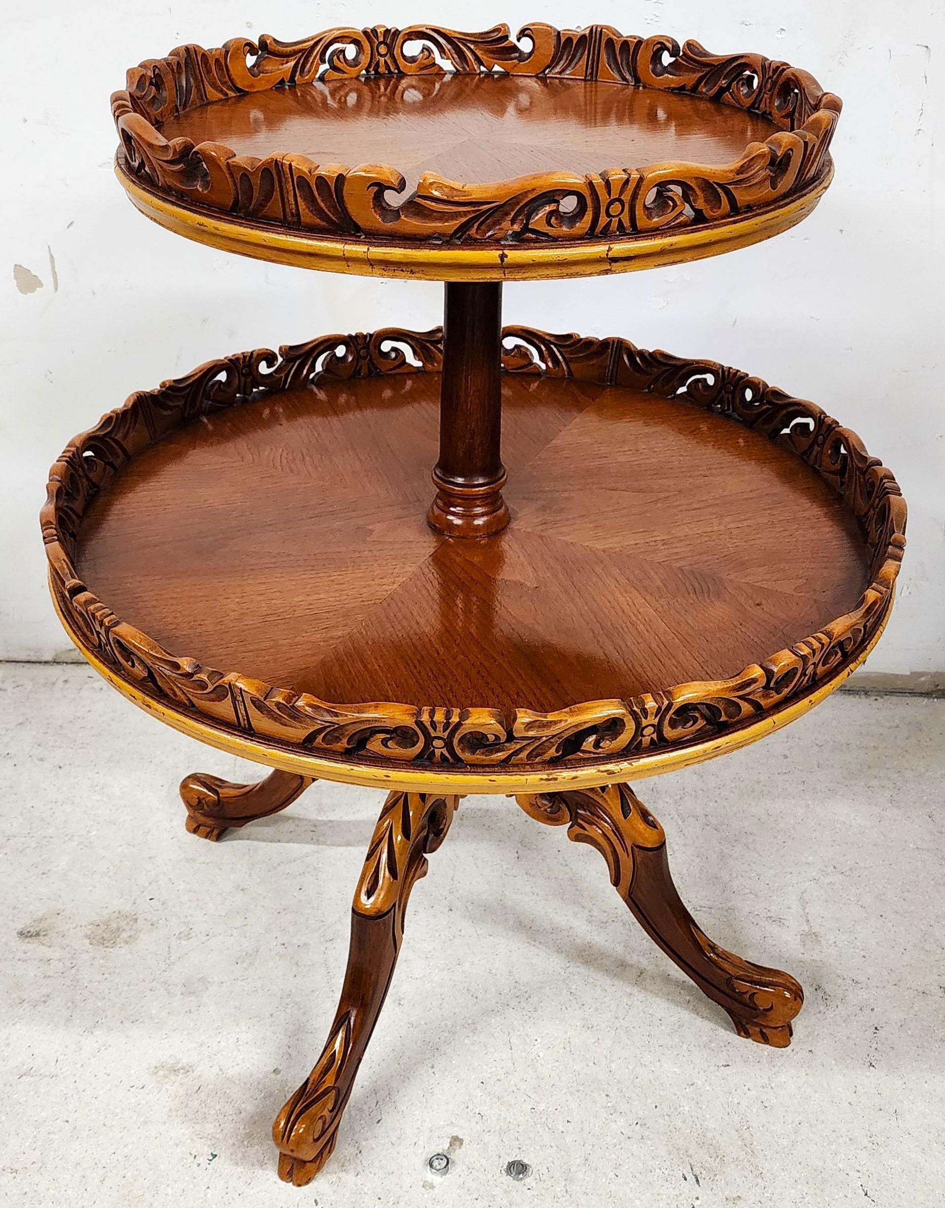 Antique French Tavolo a 2 piani con montavivande in vendita 3