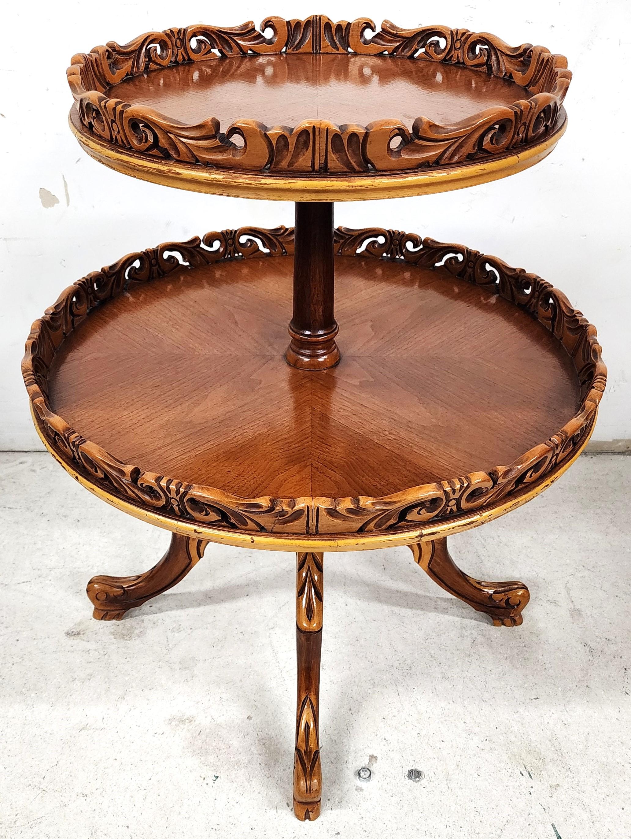Antique French Tavolo a 2 piani con montavivande in vendita 1