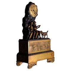 Antike französische Tischuhr aus Bronze aus der Zeit Karls X. aus der Ära Carlo X.