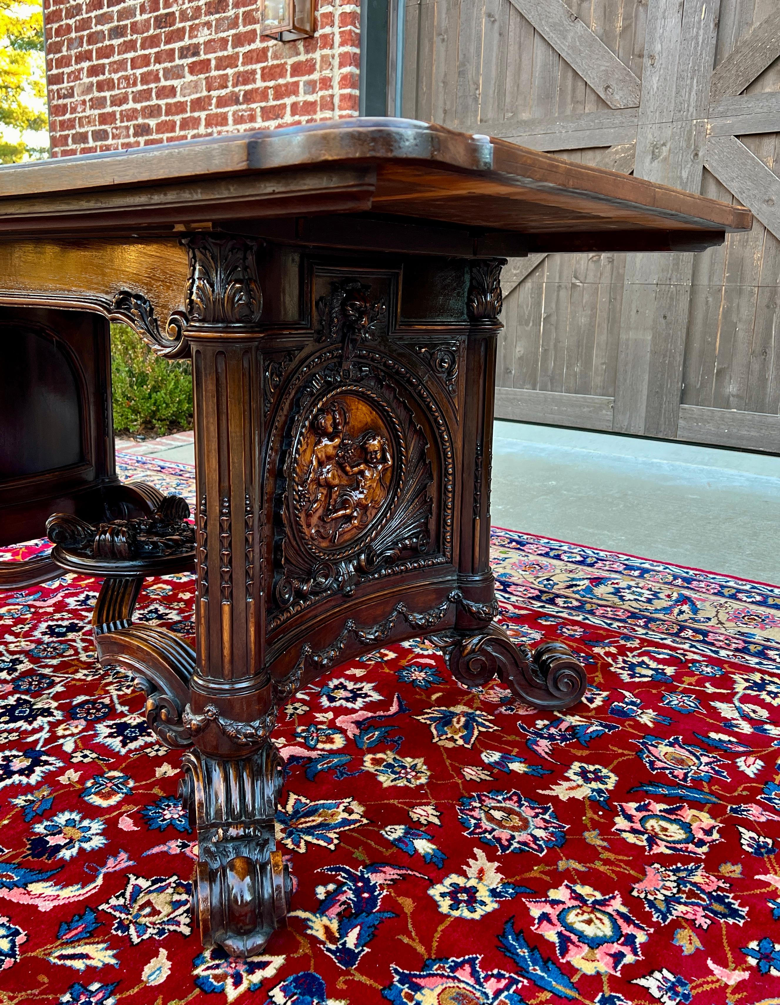 Table française ancienne table de salle à manger table d'écriture en chêne sculpté SUPERB en vente 10