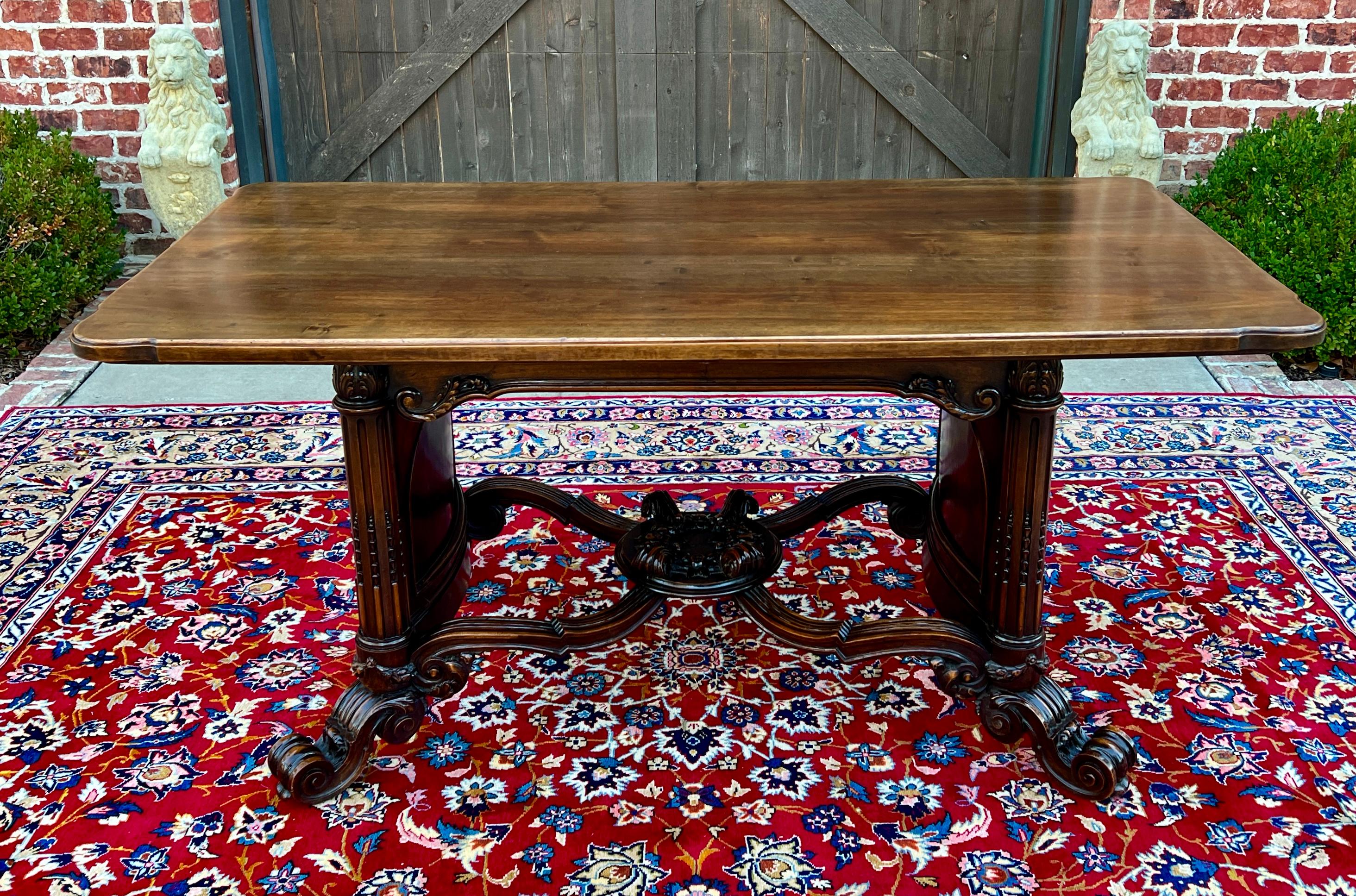 Antique French Table Dining Breakfast Table Writing Desk Carved Oak SUPERB For Sale 14