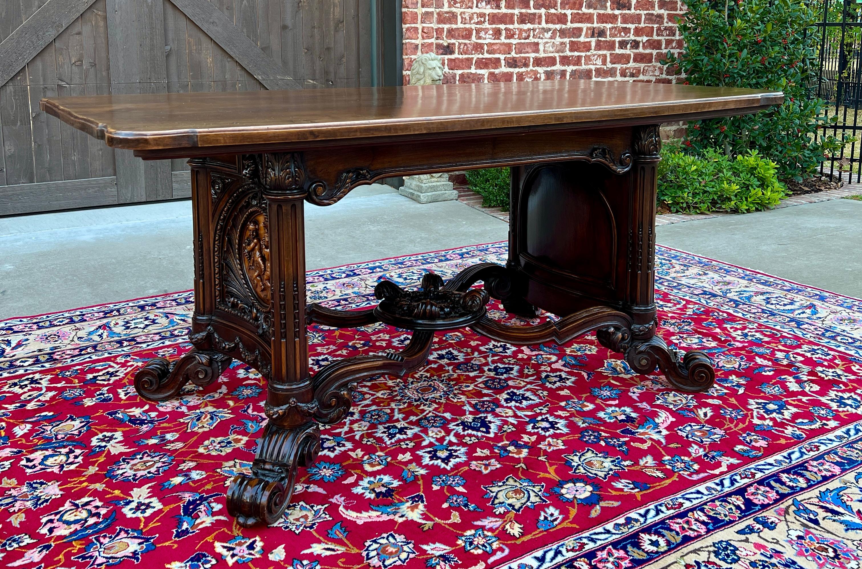 Table française ancienne table de salle à manger table d'écriture en chêne sculpté SUPERB en vente 12