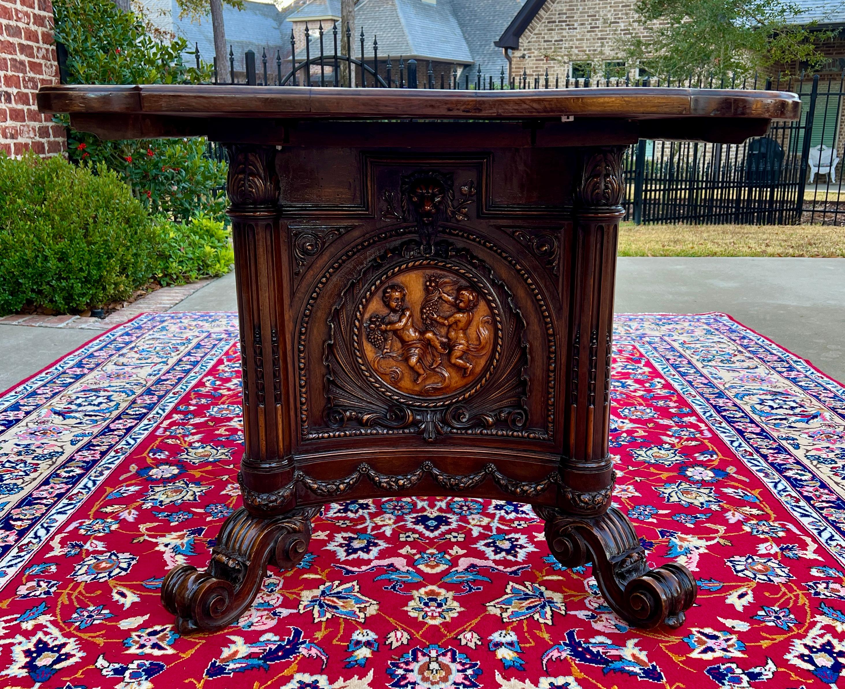 Antiker französischer Tisch, Ess- und Frühstückstisch, Schreibtisch, geschnitzte Eiche SUPERB (19. Jahrhundert) im Angebot