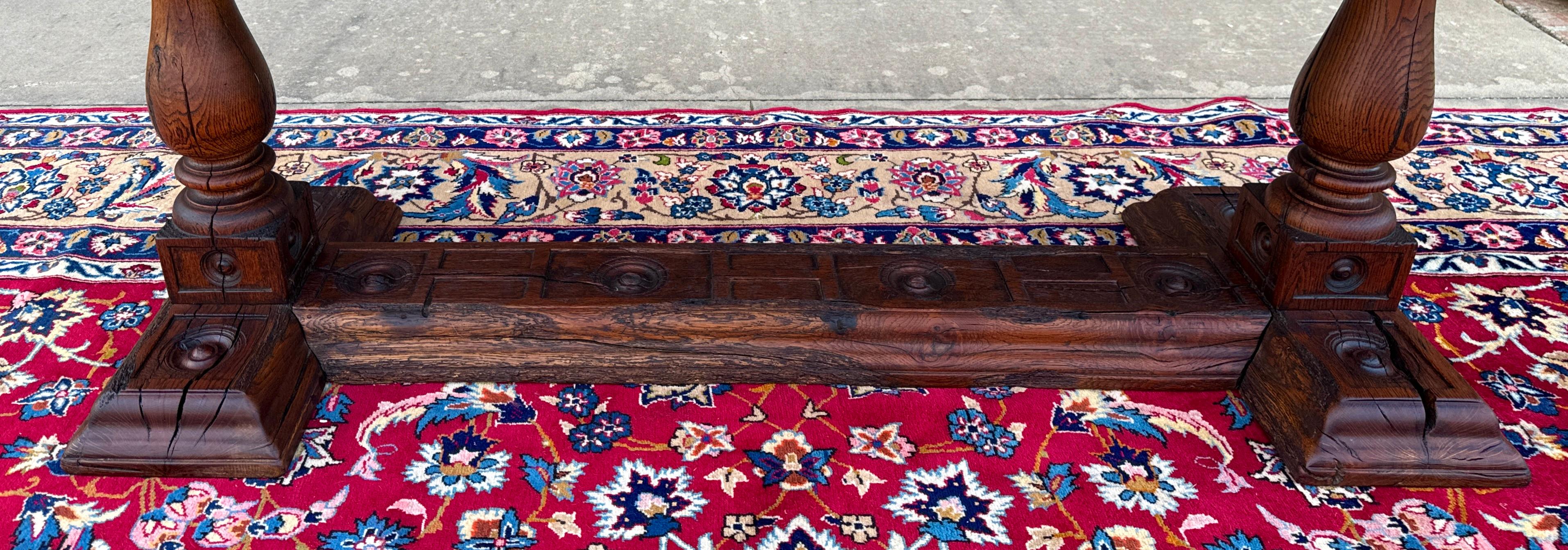 Antique French Table Farmhouse Monk Refectory Monastery Baluster Oak Late 18C 4