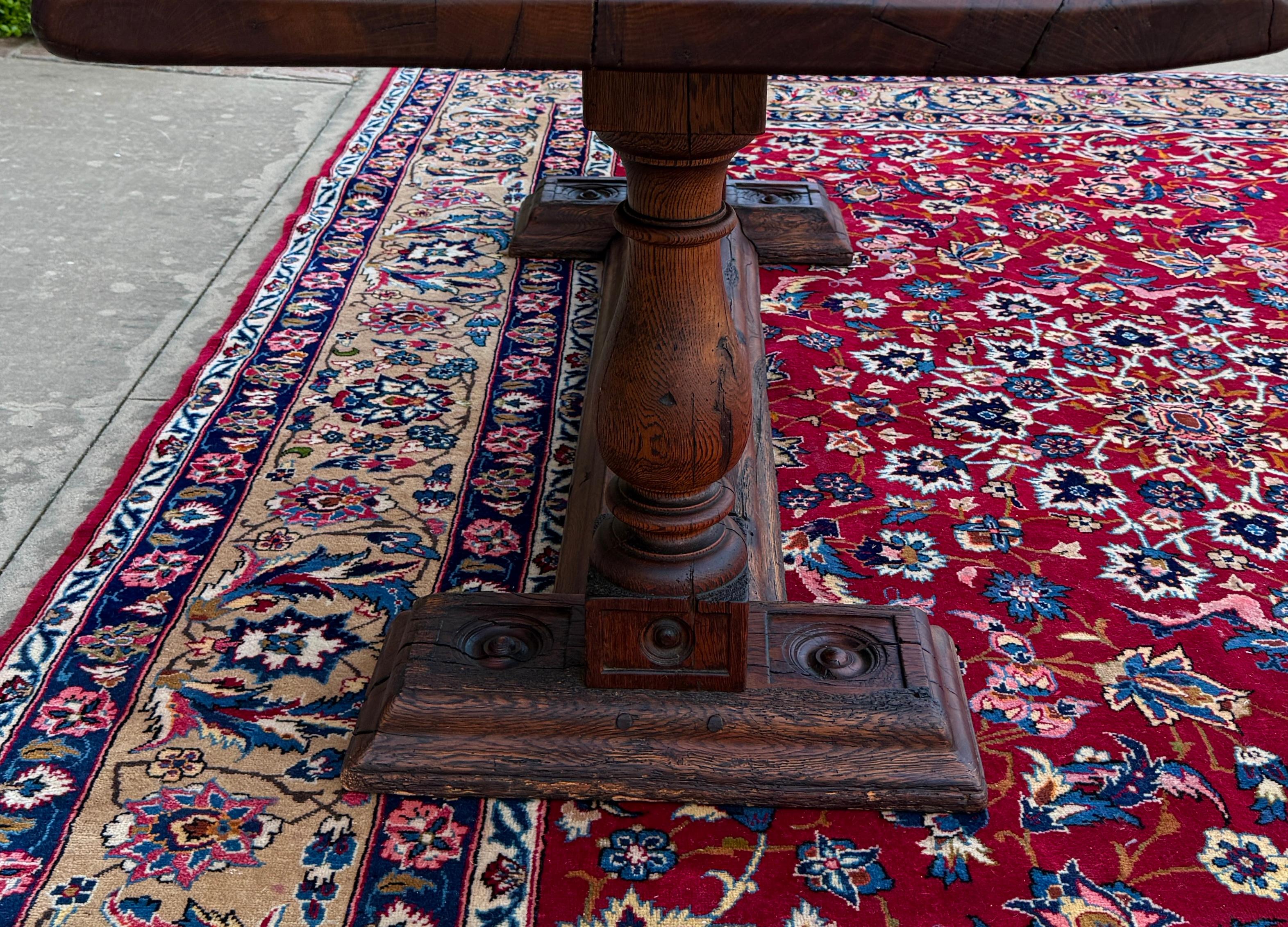 Antique French Table Farmhouse Monk Refectory Monastery Baluster Oak Late 18C 11