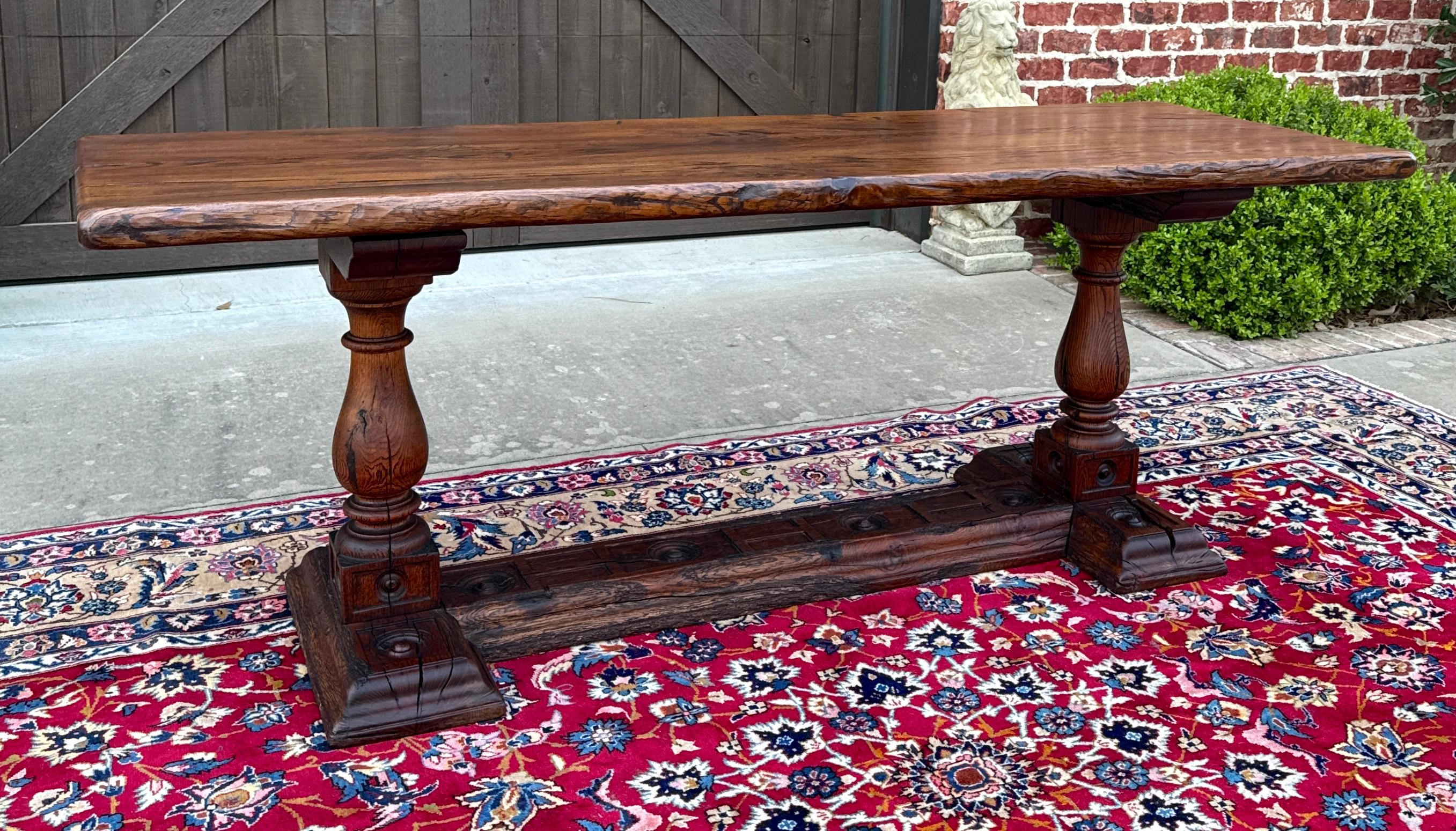 Antique French Table Farmhouse Monk Refectory Monastery Baluster Oak Late 18C Francés