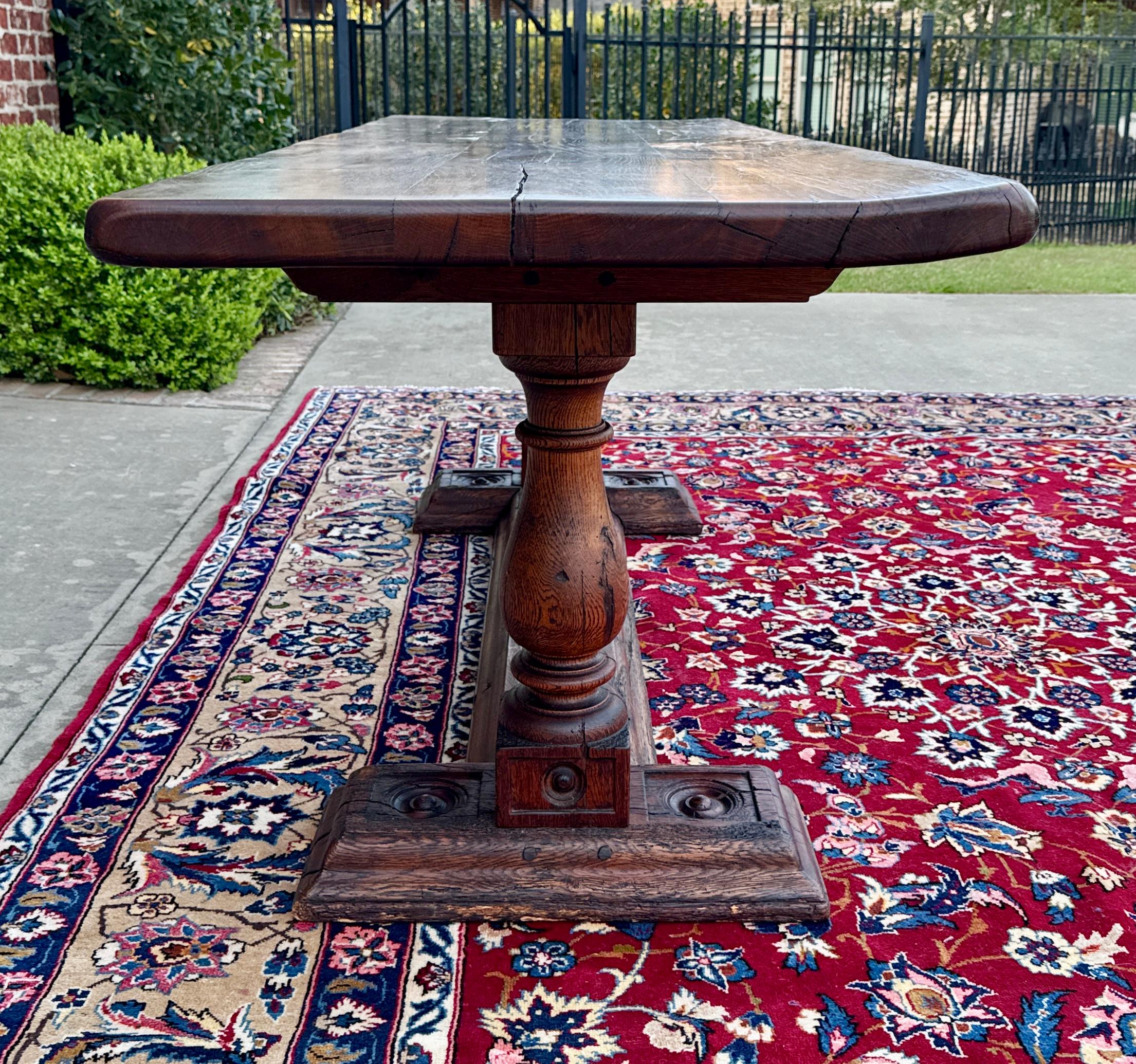 Antique French Table Farmhouse Monk Refectory Monastery Baluster Oak Late 18C siglo XVIII