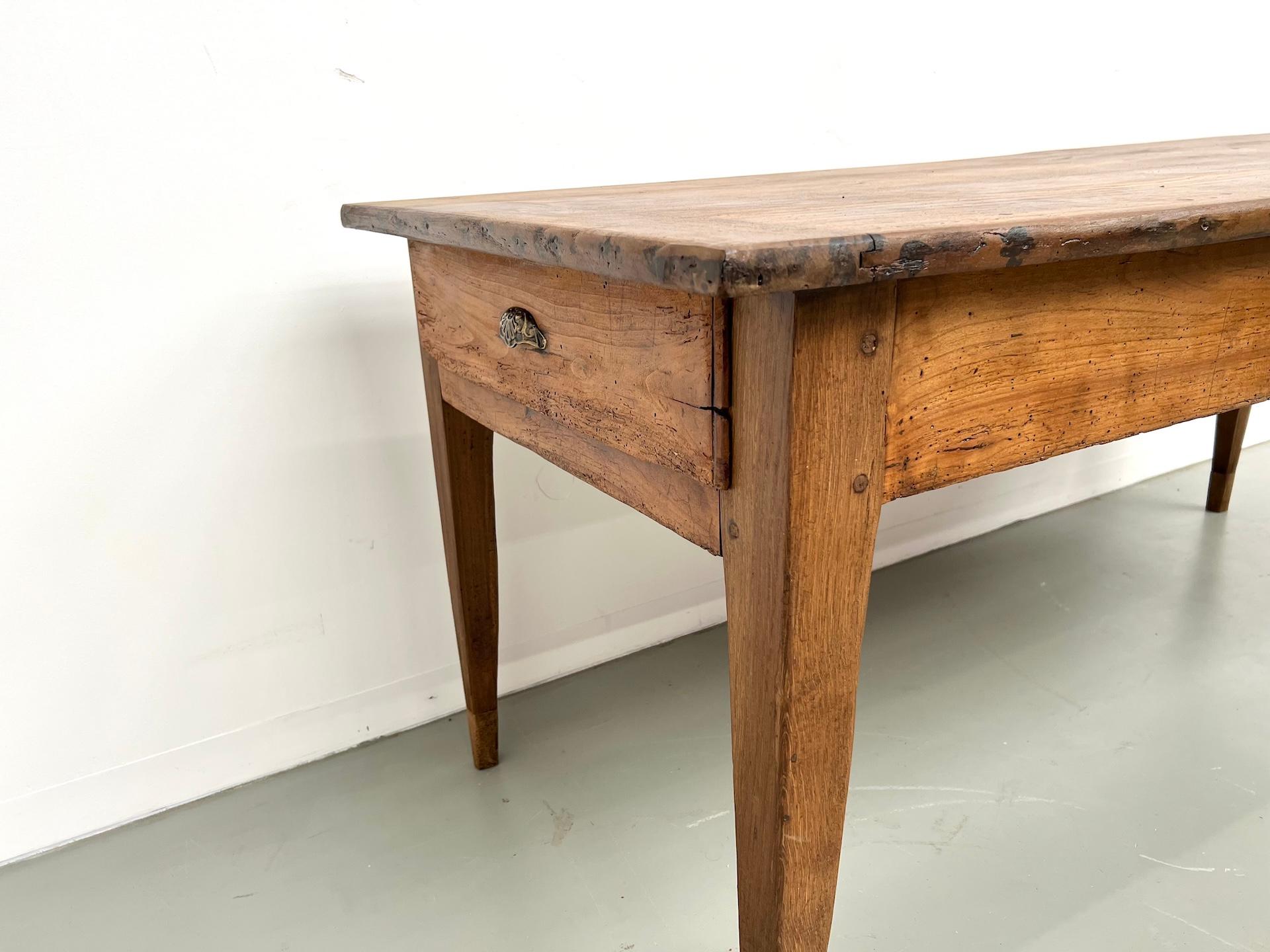 Antique french table in solid oak, around 1890. For Sale 3