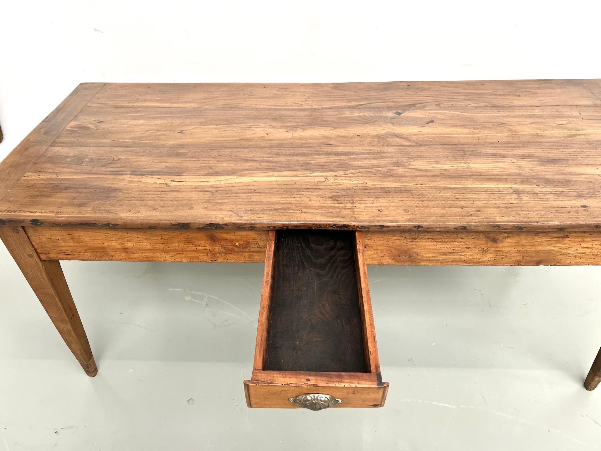 Antique french table in solid oak, around 1890. For Sale 5