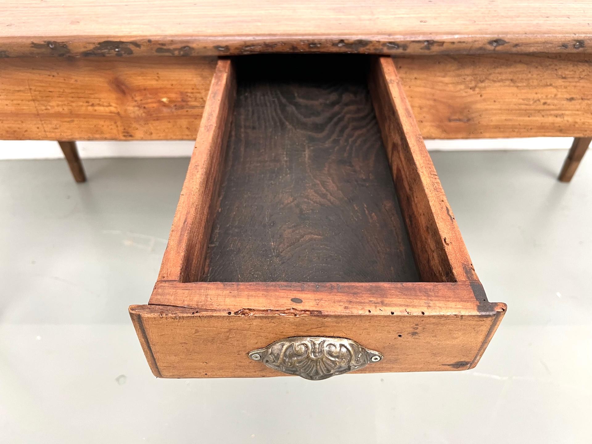 Antique french table in solid oak, around 1890. For Sale 6