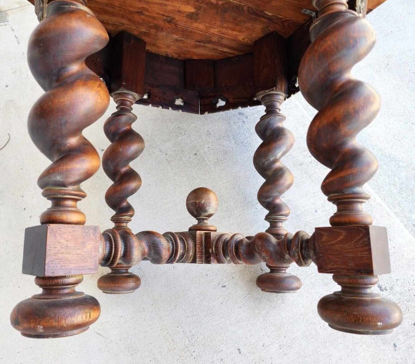 Antique French Table Louis XIII Octagonal Barley Twist 1800s For Sale 5