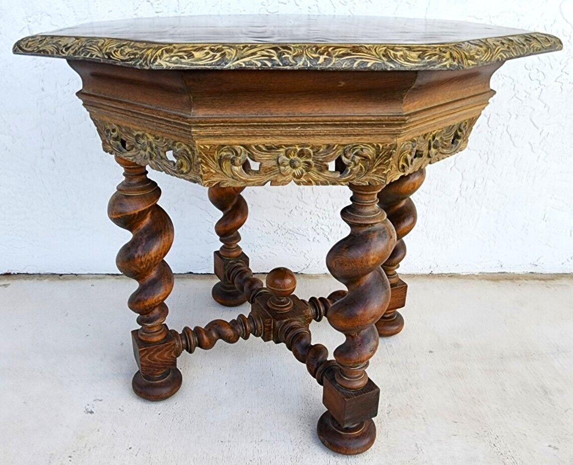 Offering One Of Our Recent Palm Beach Estate Fine Furniture Acquisitions Of A 
Louis XIII Octagonal Barley Twist 1800s Antique French Occasional Center Lamp Table 

Approximate Measurements in Inches
30.5