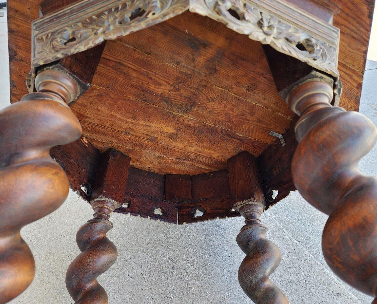 Antique French Table Louis XIII Octagonal Barley Twist 1800s For Sale 4