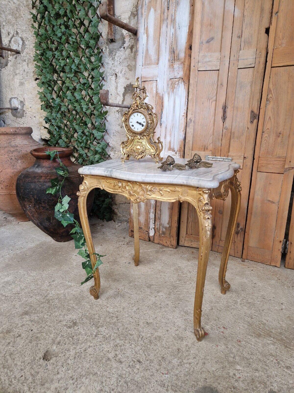 Table française ancienne de style Louis XV avec plateau en marbre en vente 1