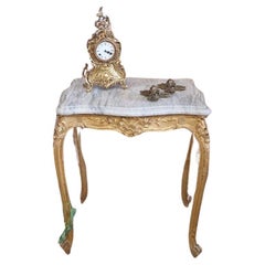 Used French Table Louis XV Style with Marble Top