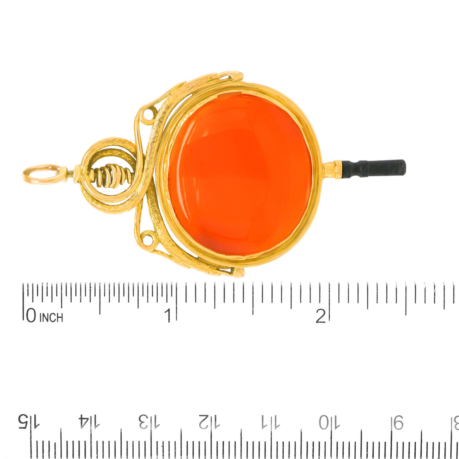 Women's or Men's Antique French Talisman, Huge Gold Watch Key