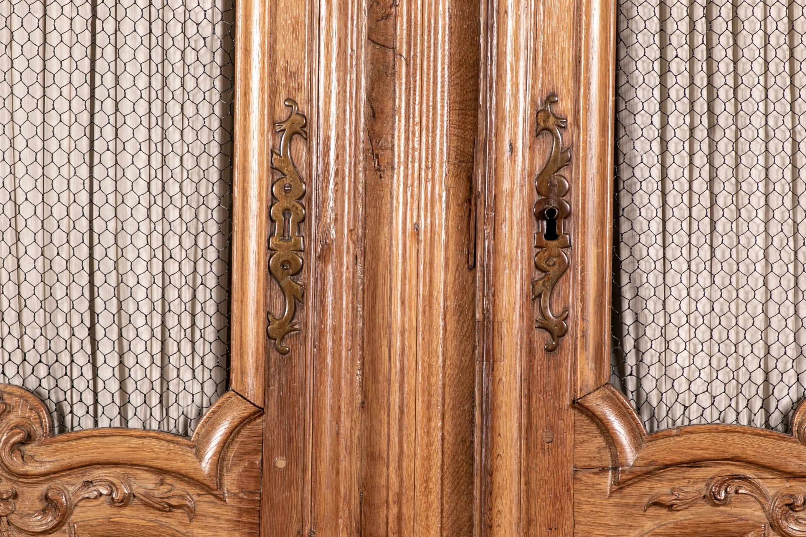 19th Century Antique French Tall Oak Armoire