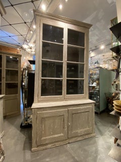 Antique French Tallboy / Display / Bookcase Cabinet, Two Parts