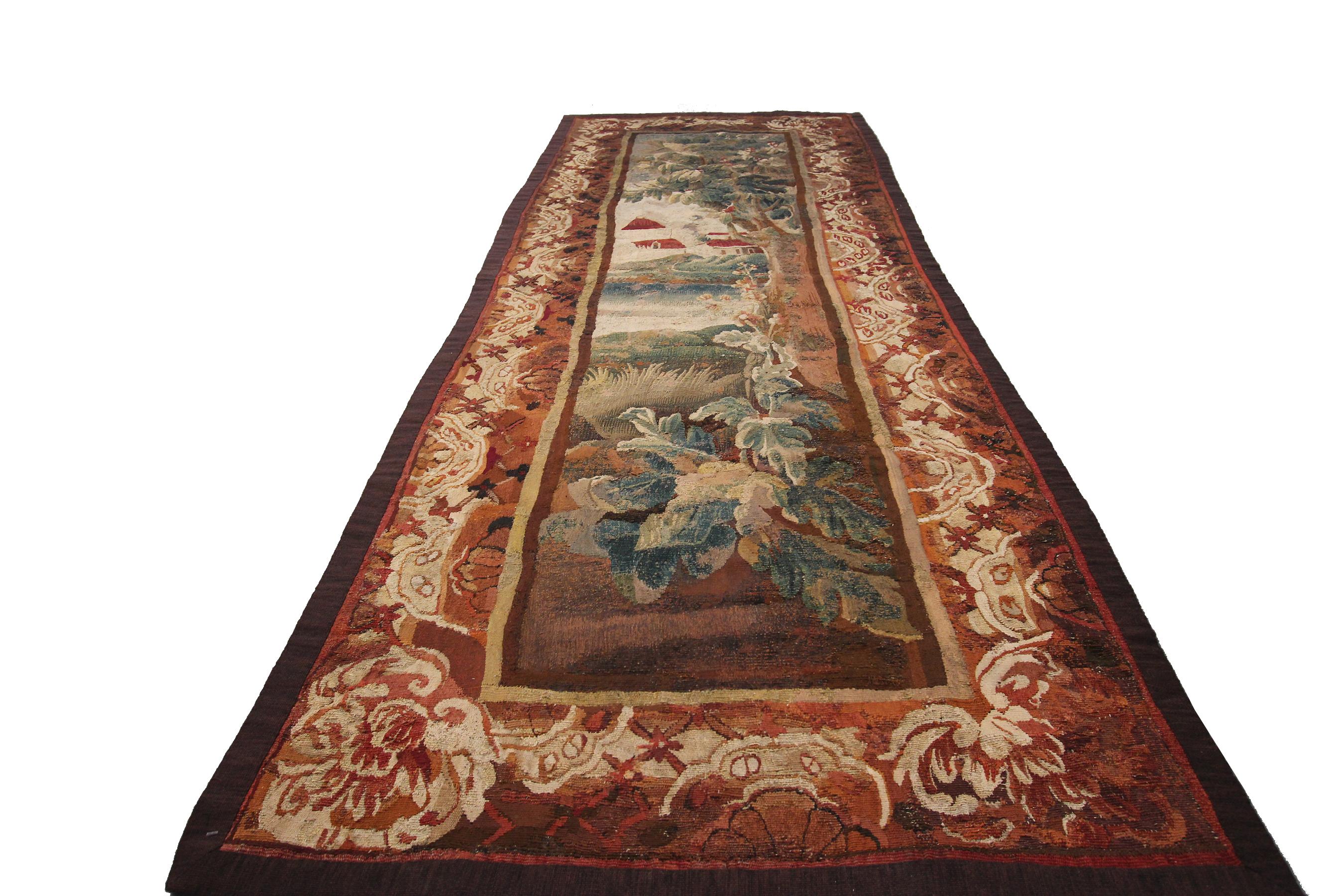 Rare 18th century Tapestry handwoven Wool & Silk Flemish Tapestry 4x9. 

102cm x 265cm

