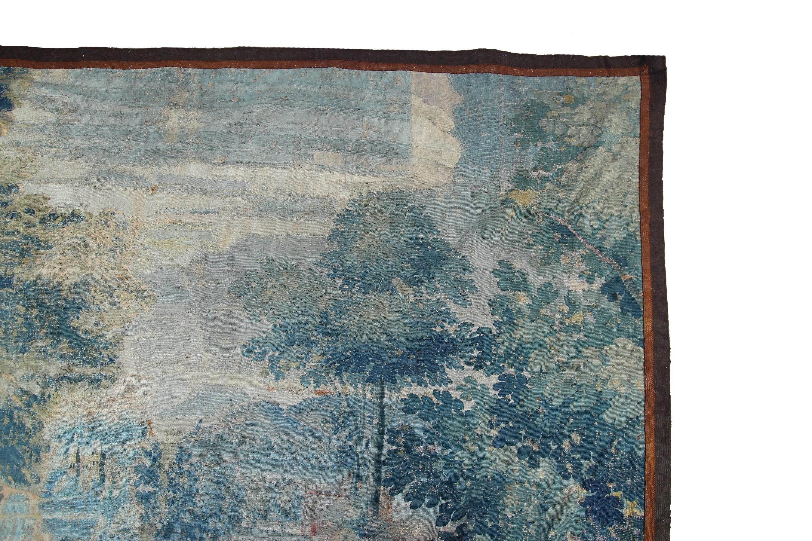 Antique French Tapestry 18th Century Handwoven Wool & Silk 5x6 143cm x 183cm 6