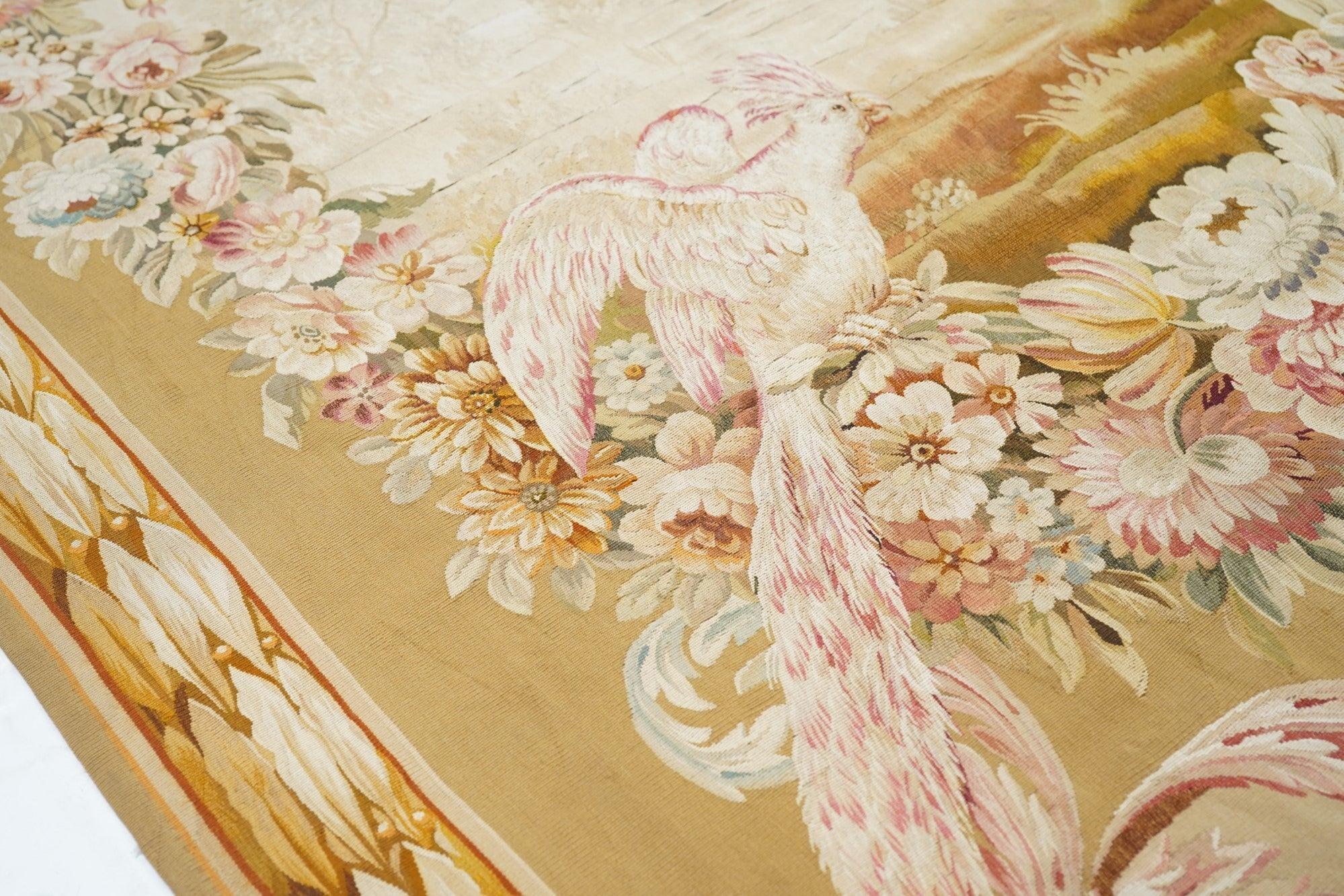 Hand-Knotted Antique French Tapestry 4'2'' x 10'2'' For Sale