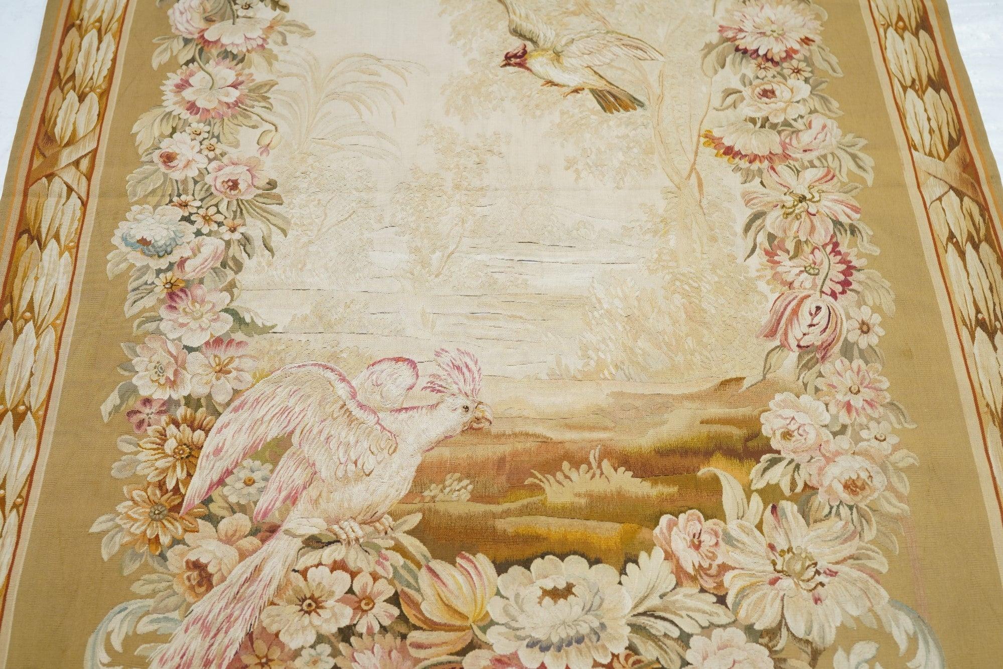 Antique French Tapestry 4'2'' x 10'2'' In Good Condition For Sale In New York, NY