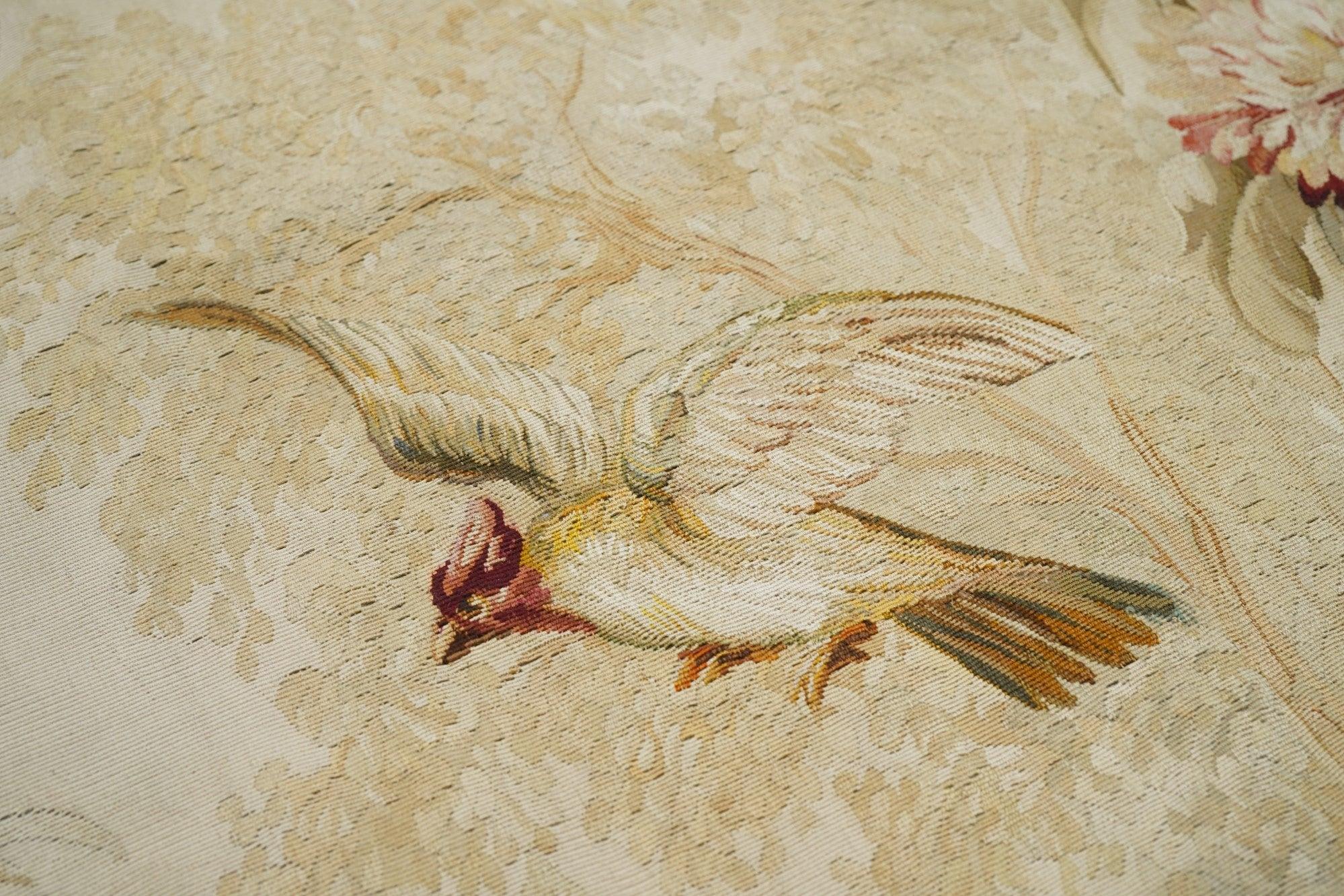 Wool Antique French Tapestry 4'2'' x 10'2'' For Sale