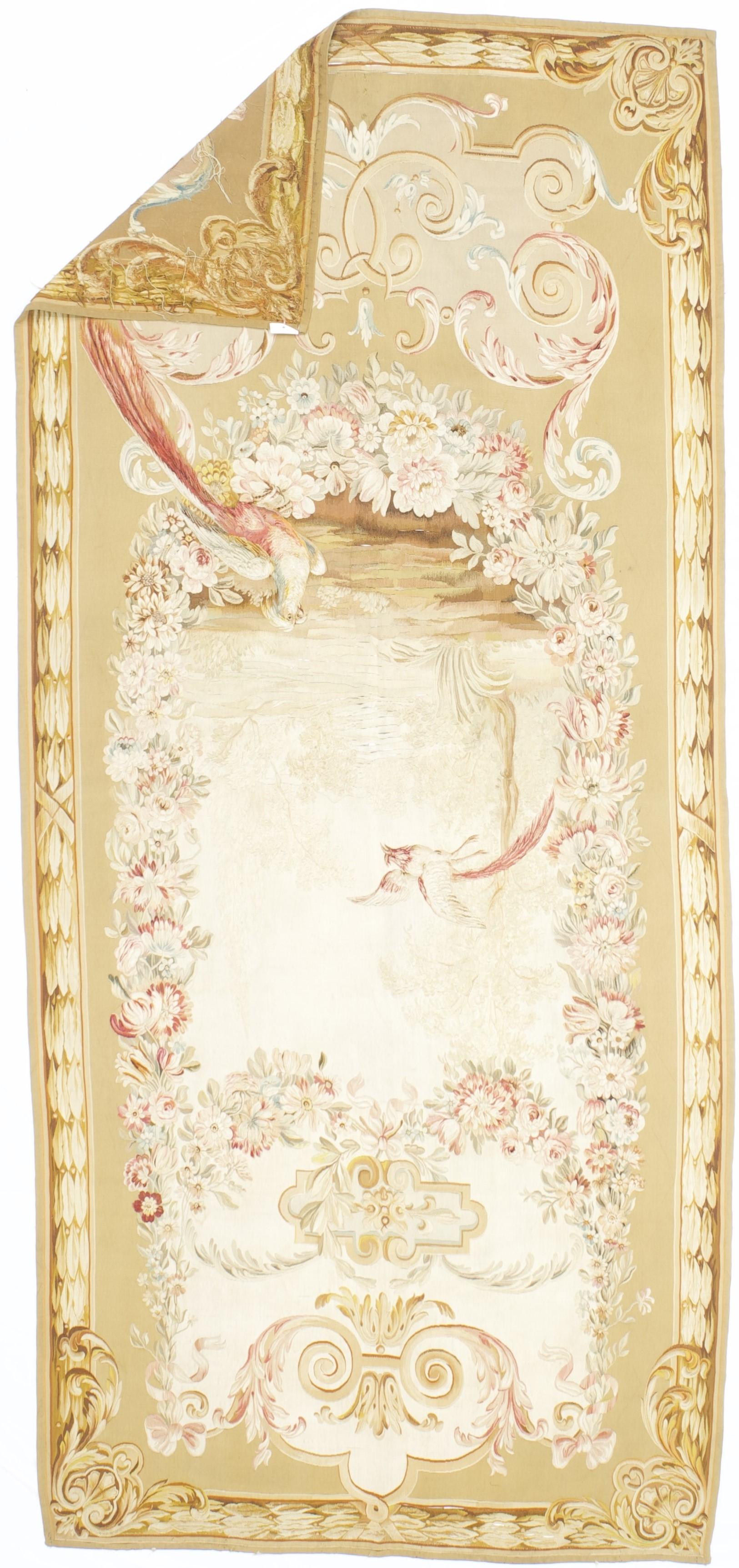 Antique French Tapestry 4'7'' x 10'3''.