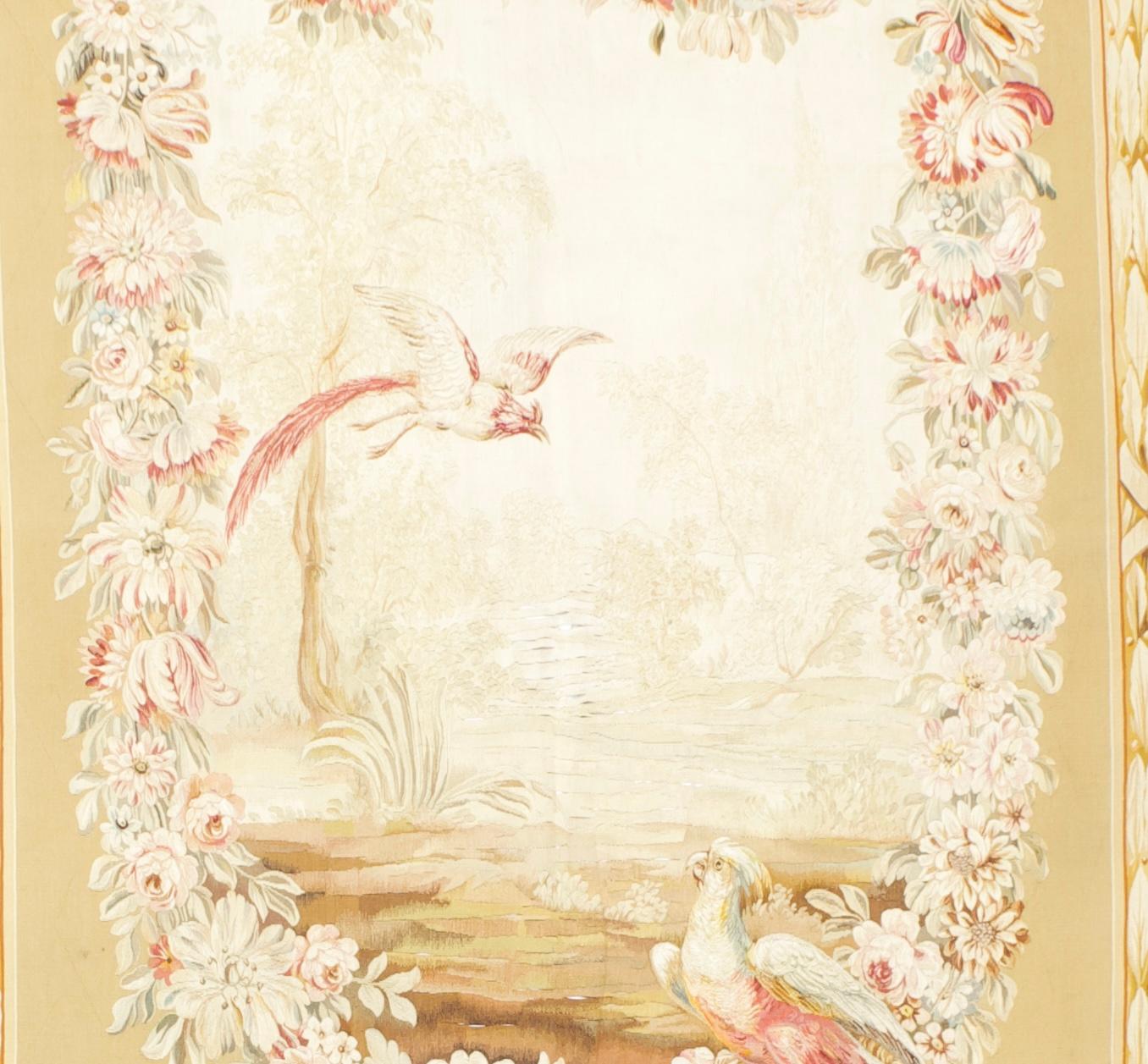 Antique French Tapestry 4'7'' x 10'3'' In Fair Condition For Sale In New York, NY