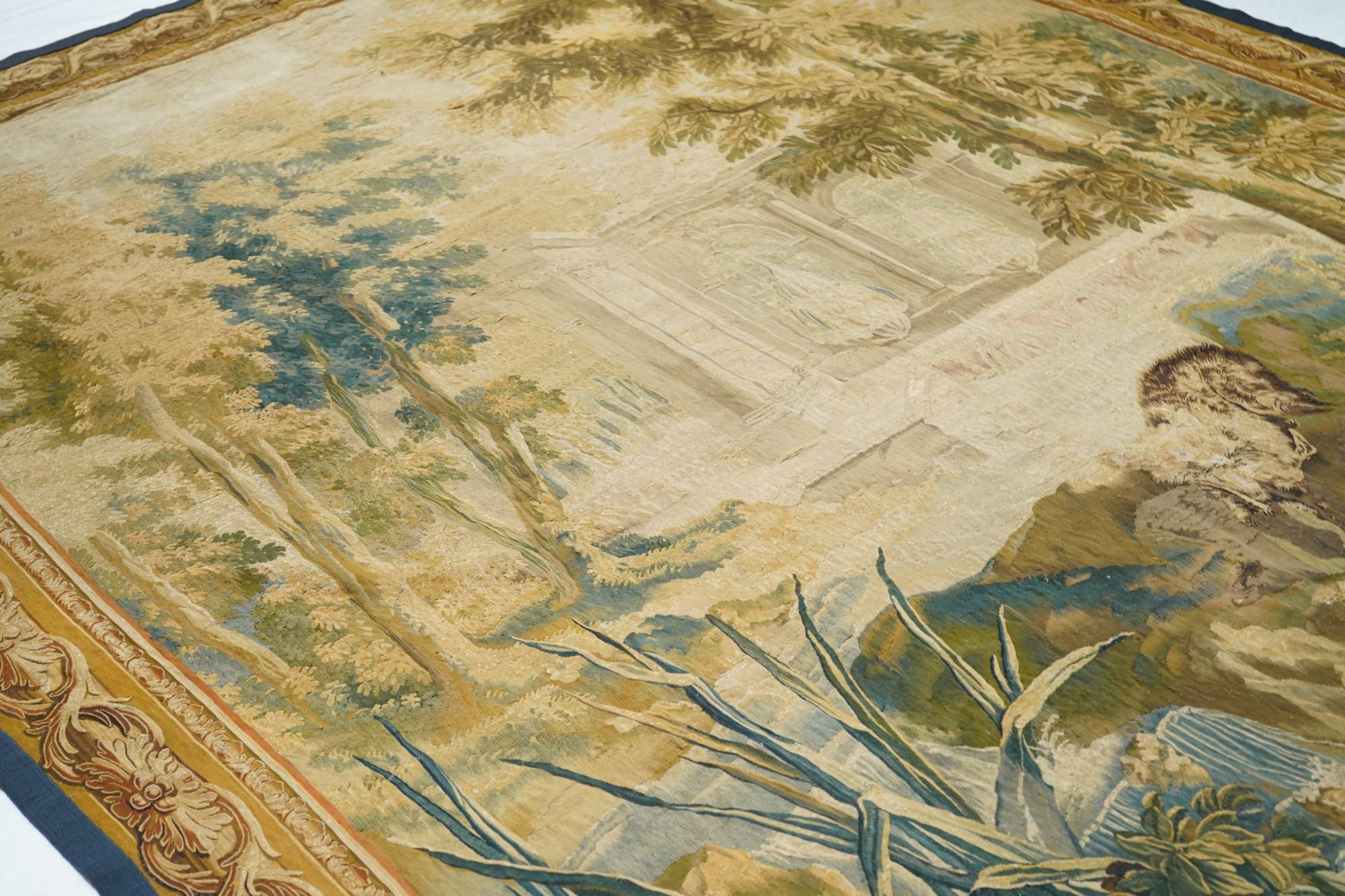 Tapisserie française ancienne 7'11 x 10'4 en vente 1