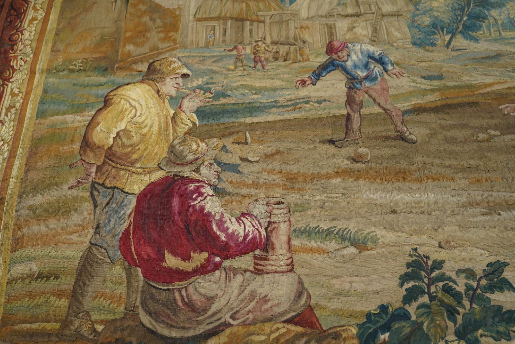 Wool Antique French Tapestry 8'5